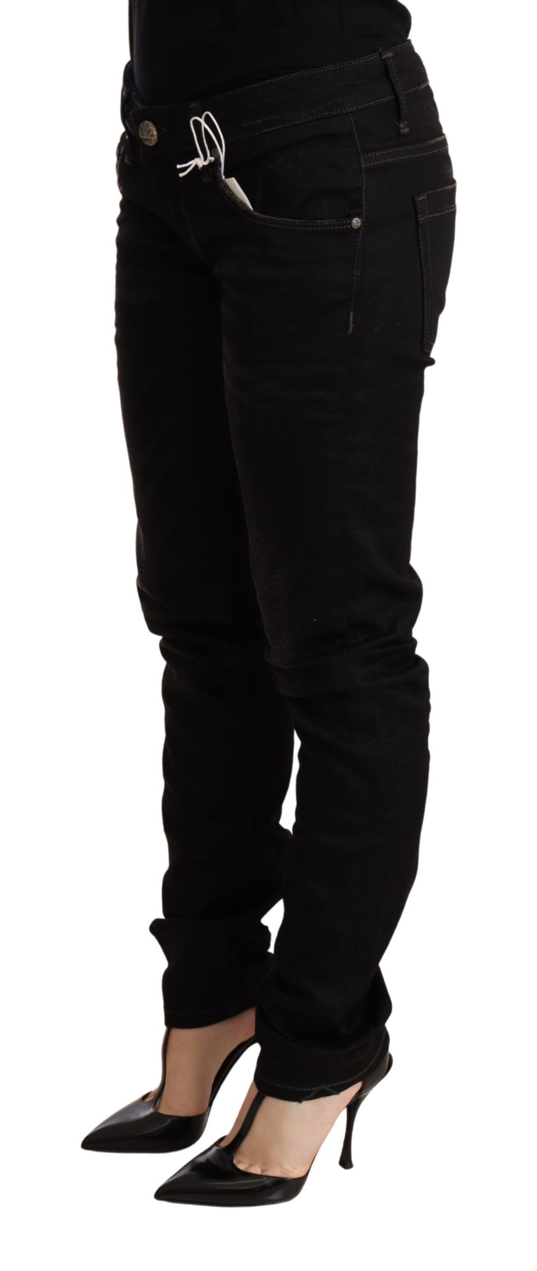 Sleek Black Wash Skinny Jeans - ventzia