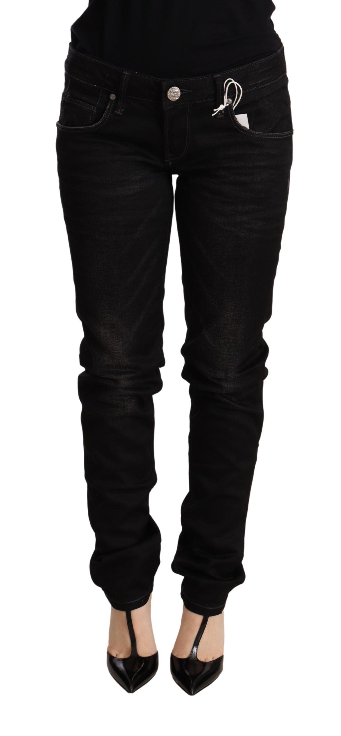 Sleek Black Wash Skinny Jeans - ventzia