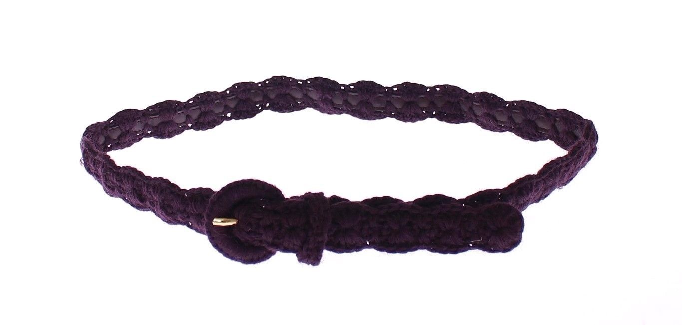 Elegant Purple Cotton Designer Belt - ventzia