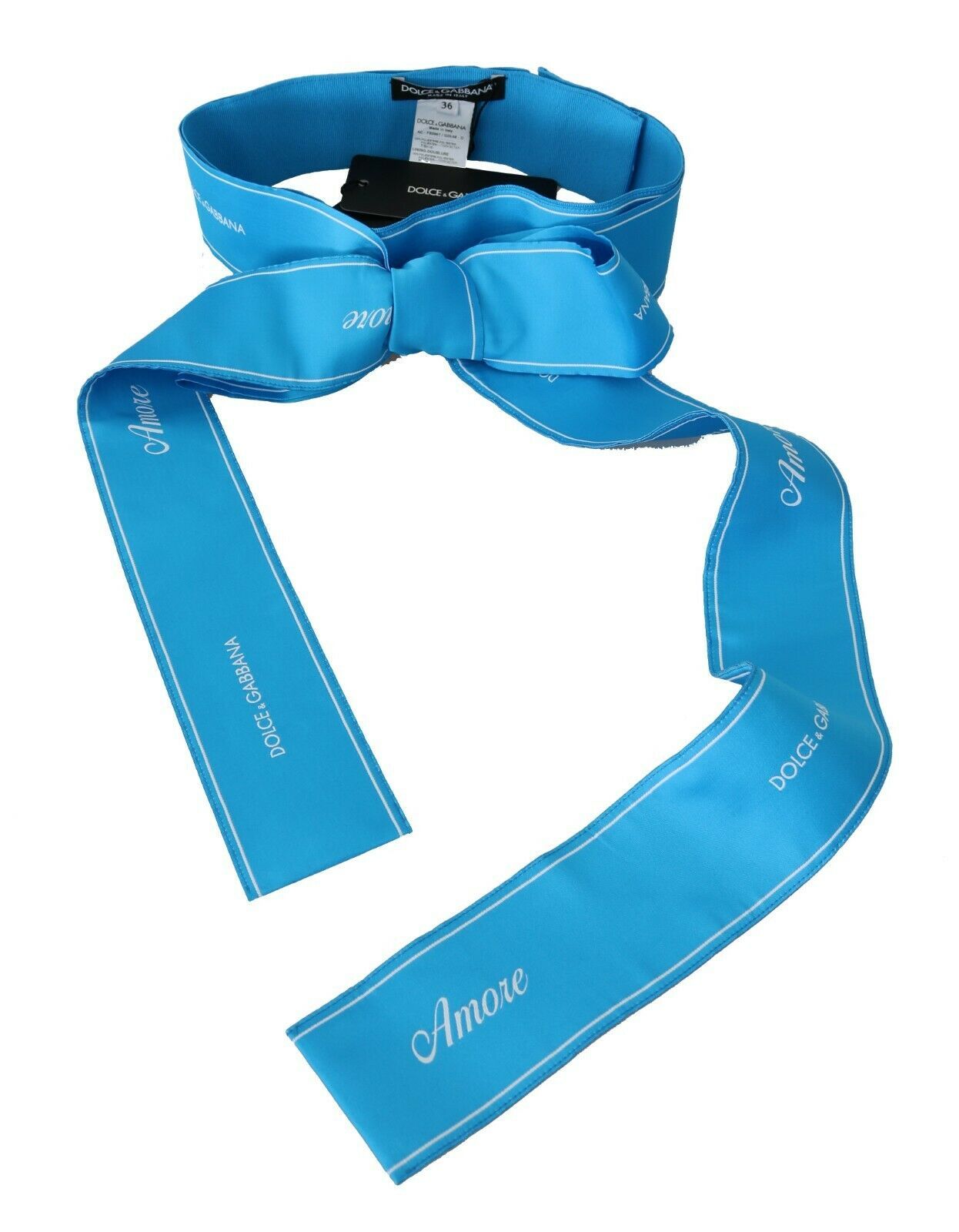 Elegant Bow Snap Blue Waist Belt - ventzia