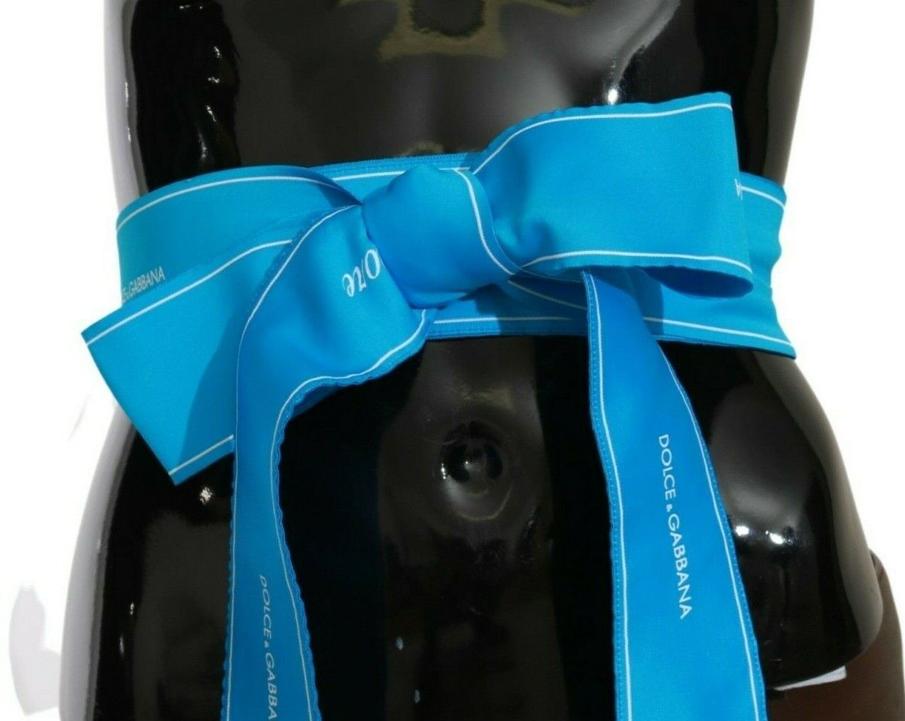 Elegant Bow Snap Blue Waist Belt - ventzia