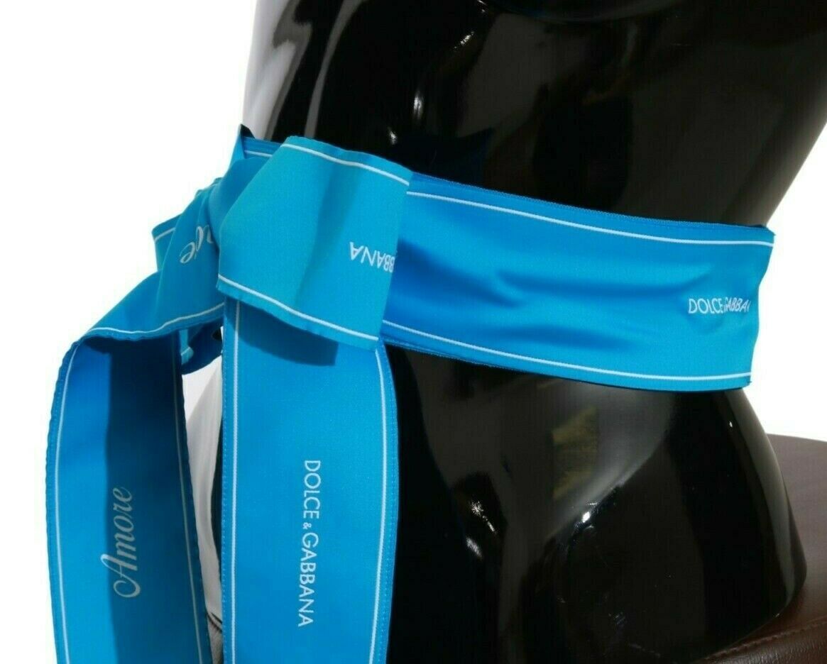 Elegant Bow Snap Blue Waist Belt - ventzia