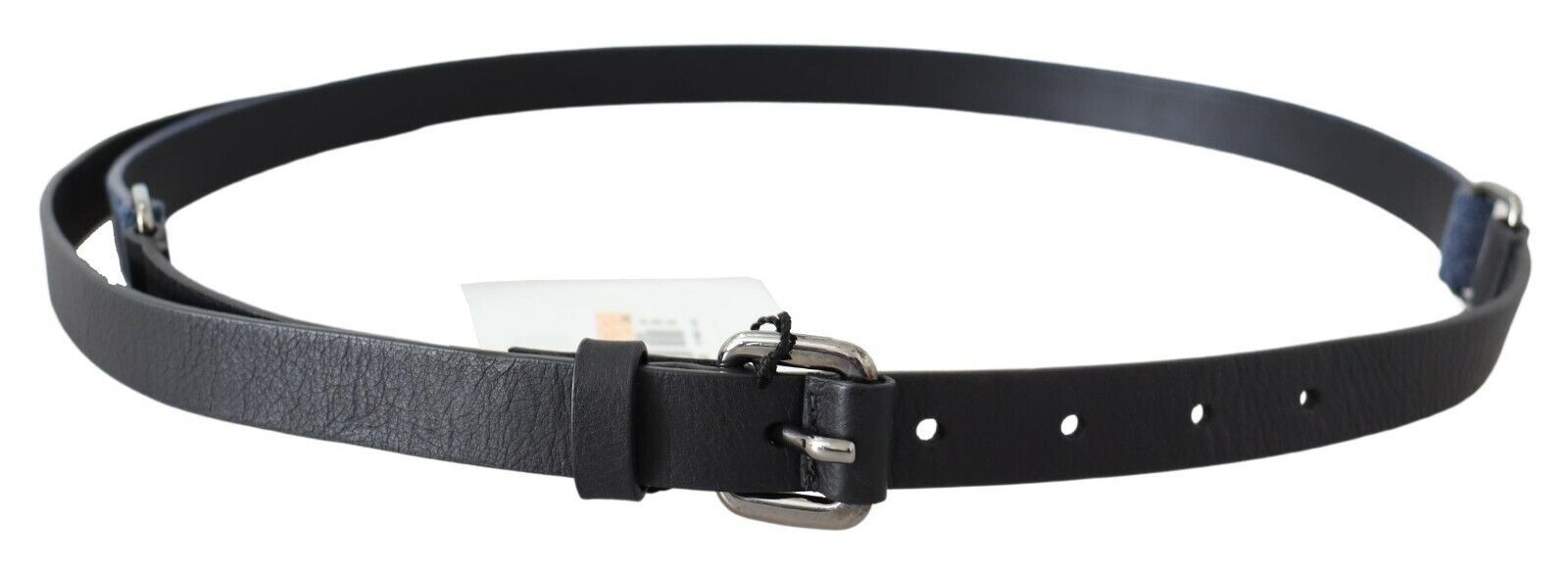 Elegant Black Leather Adjustable Belt - ventzia