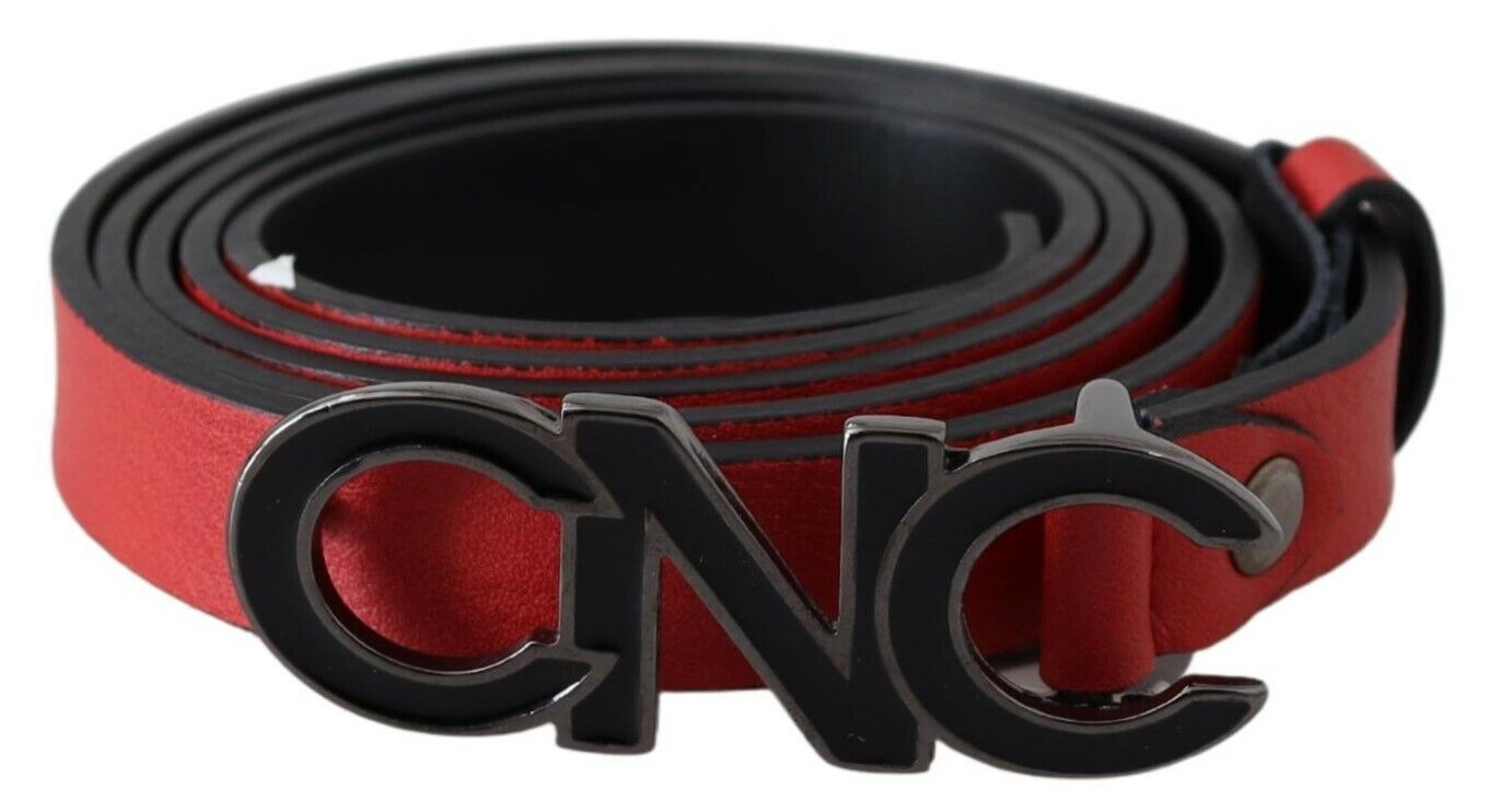 Elegant Red Leather Waist Belt - ventzia