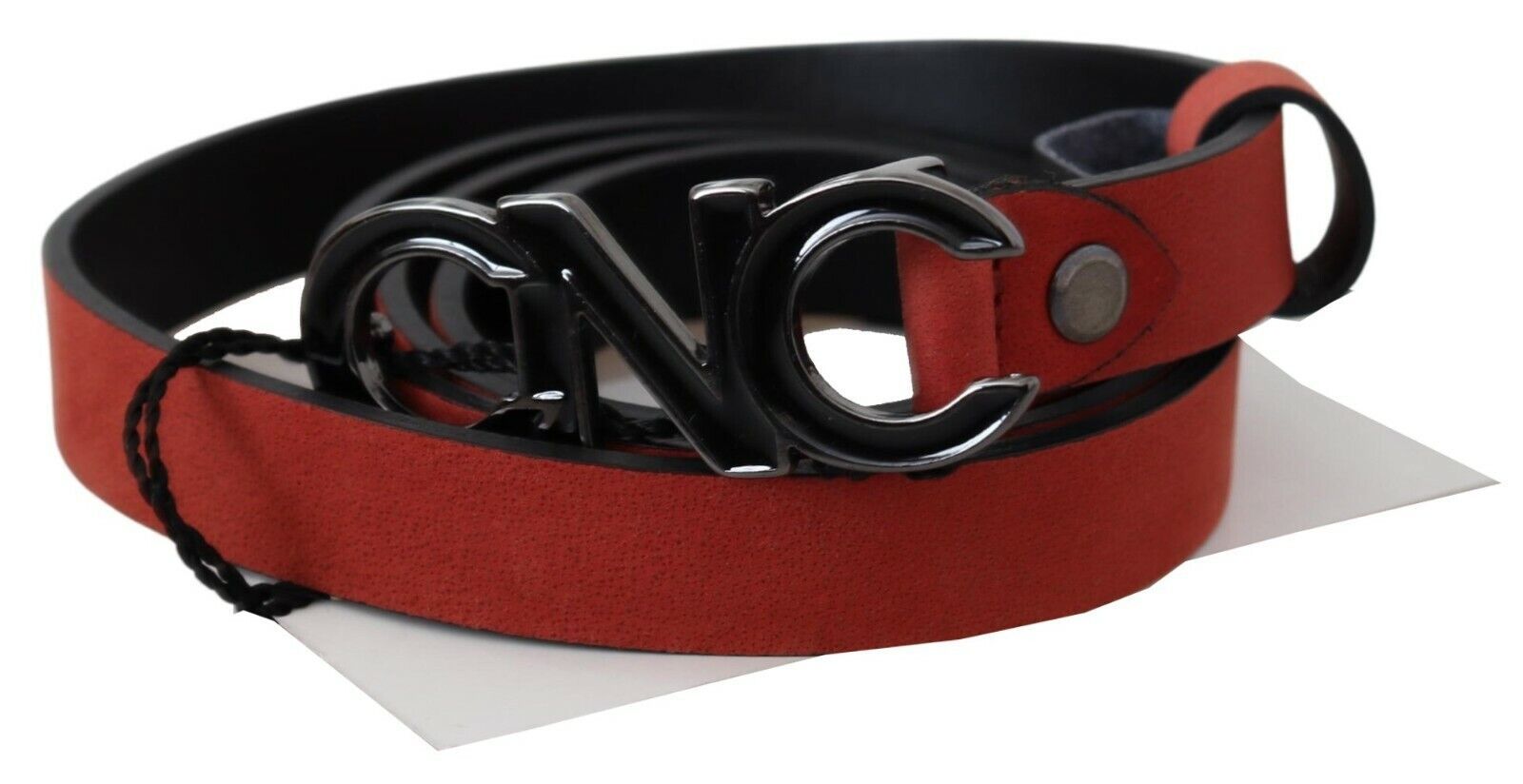 Elegant Blood Red Leather Belt - ventzia