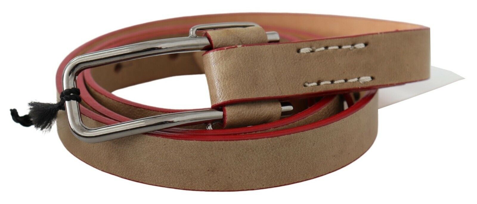 Beige Leather Fashion Belt - ventzia