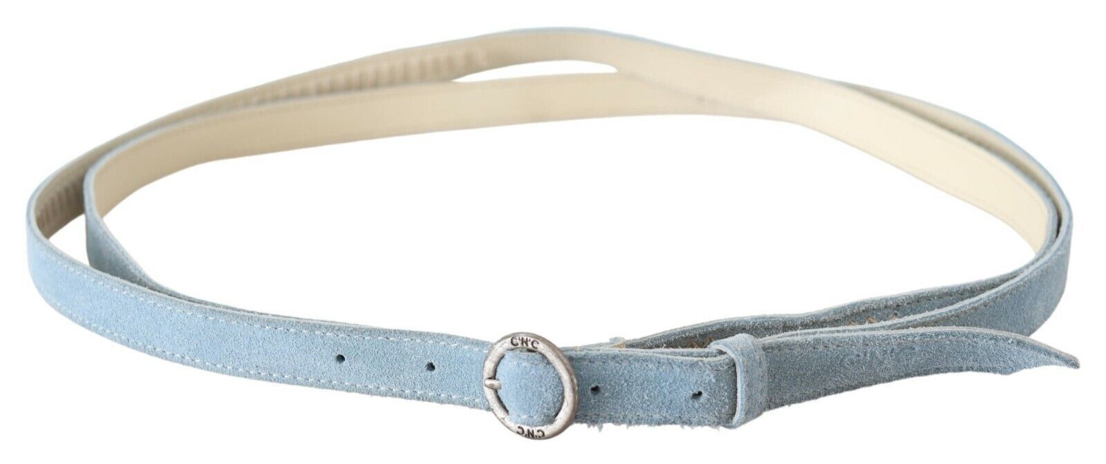 Chic Sky Blue Leather Belt - Buckle Up in Style - ventzia