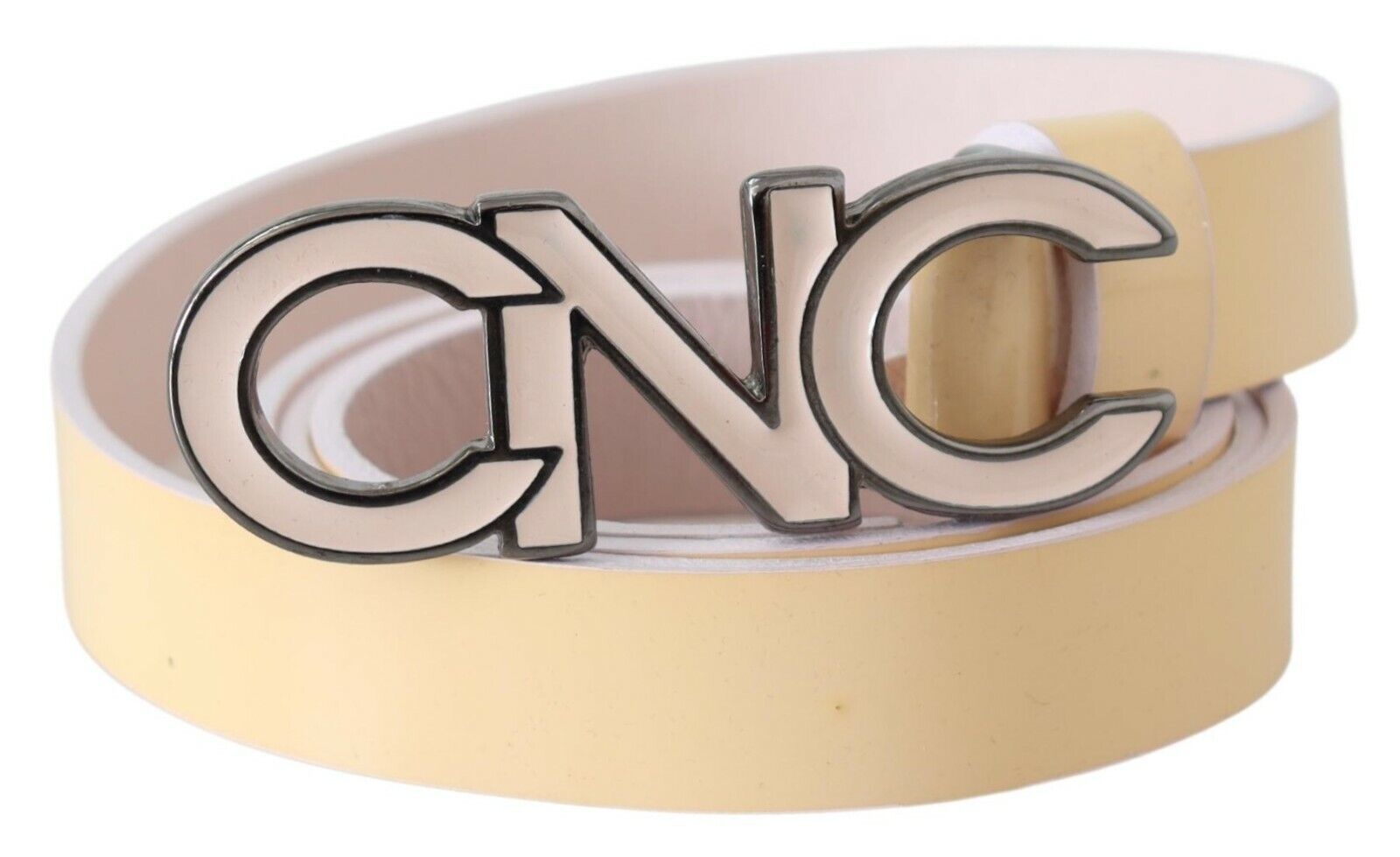 Chic Beige Logo Leather Belt - ventzia