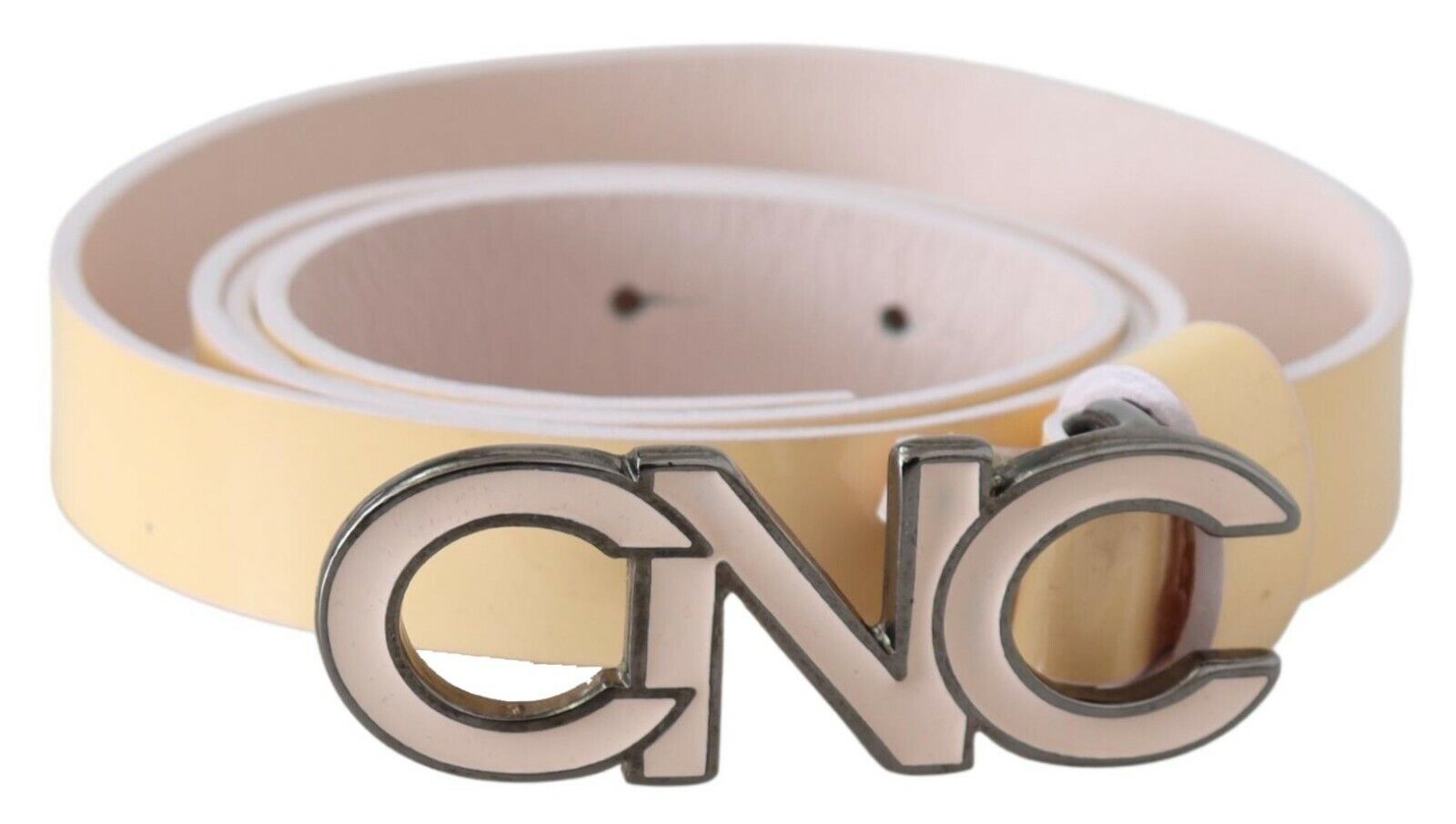 Chic Beige Logo Leather Belt - ventzia