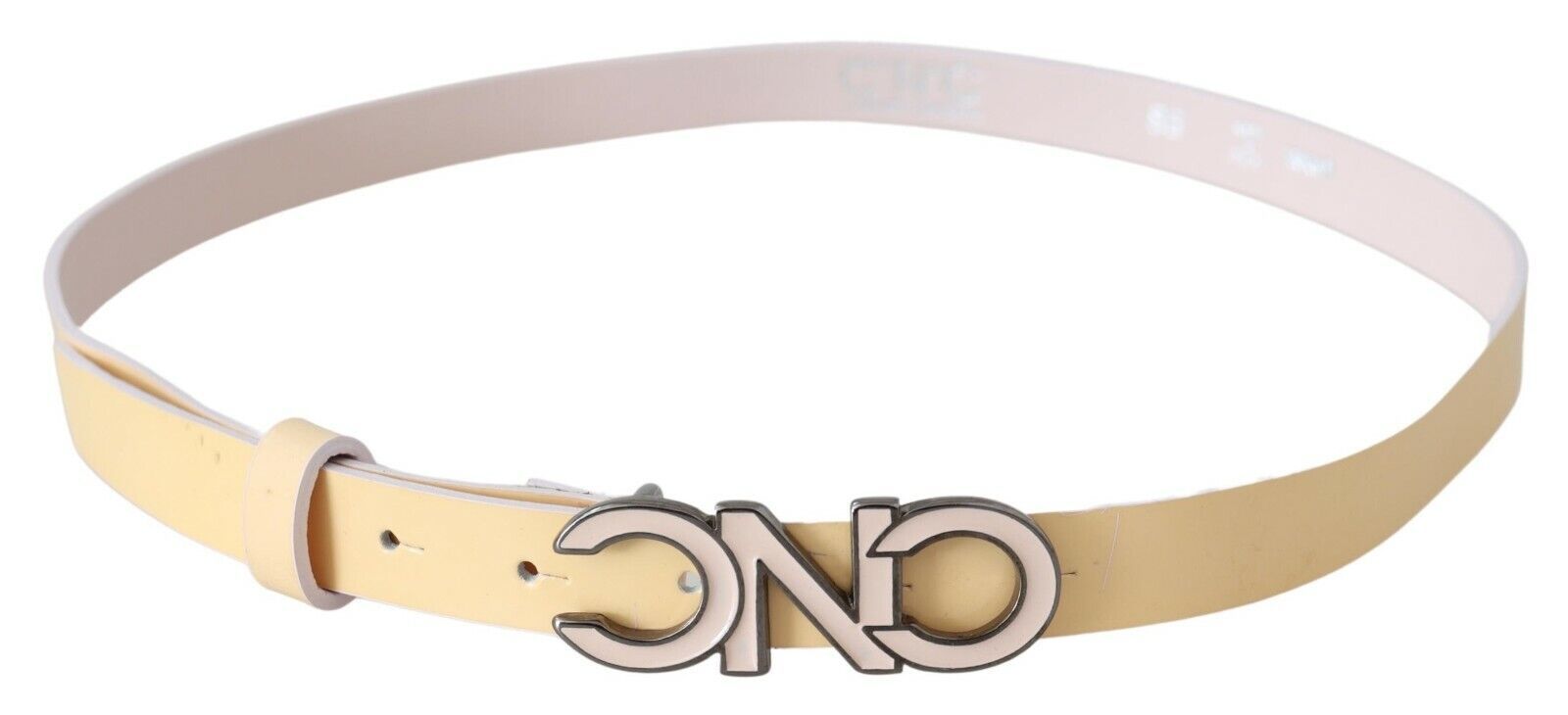 Chic Beige Logo Leather Belt - ventzia