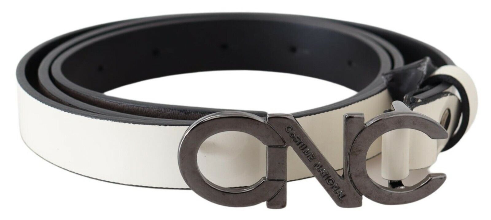 Metallic Gray Italian Leather Fashion Belt - ventzia