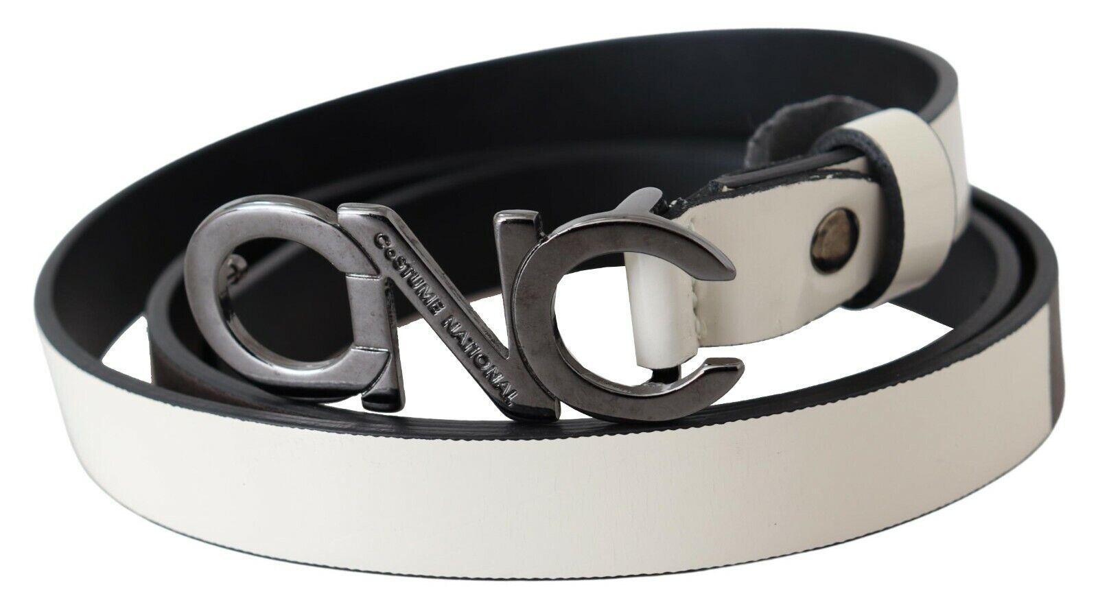 Metallic Gray Italian Leather Fashion Belt - ventzia