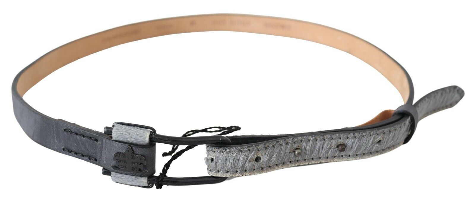 Elegant Black Braided Leather Belt - ventzia