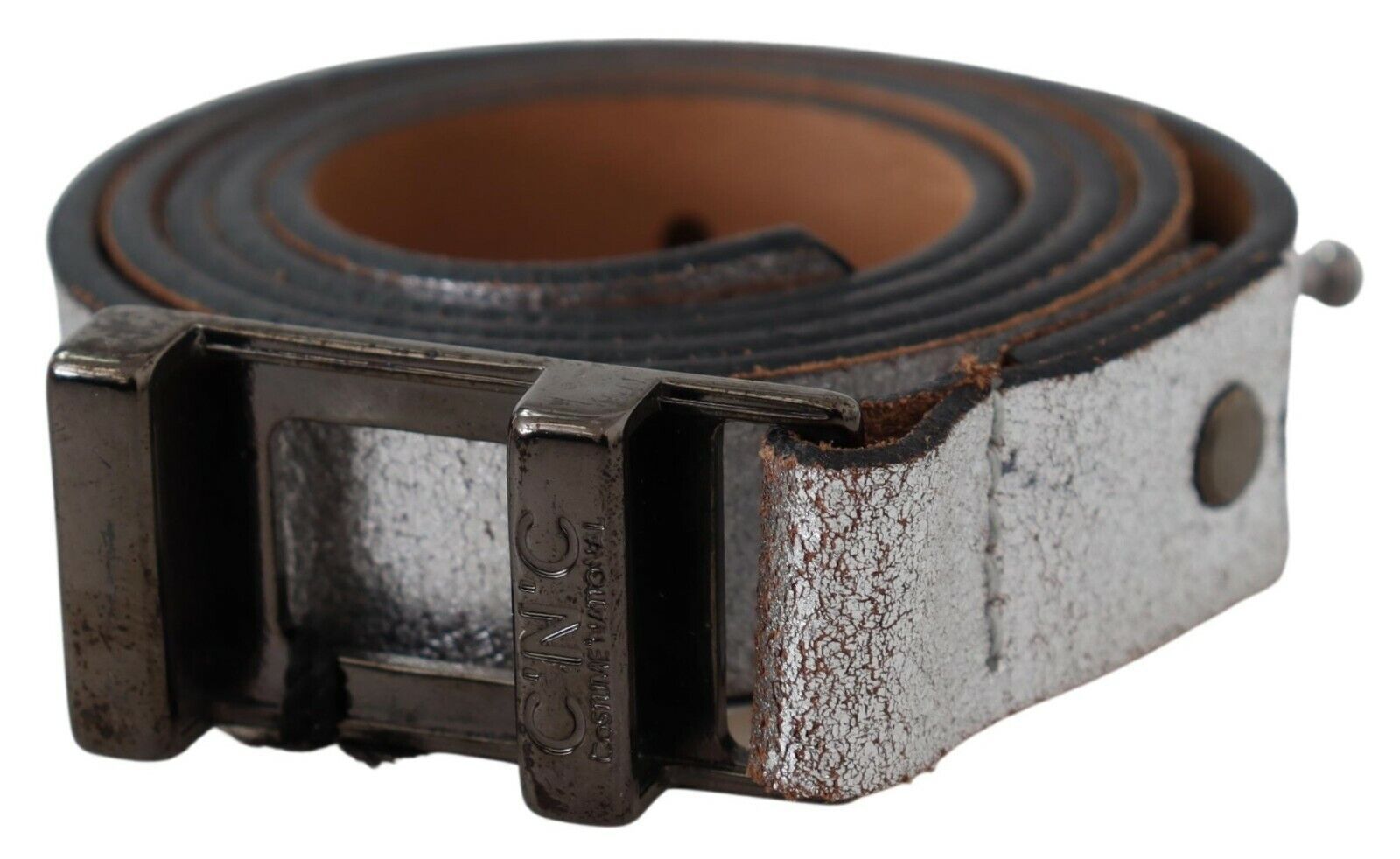 Elegant Silver Leather Fashion Belt - ventzia