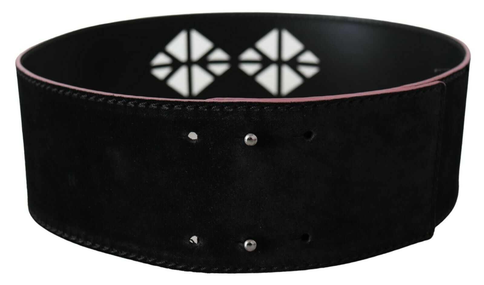 Elegant Wide Leather Fashion Belt with Metal Accents - ventzia