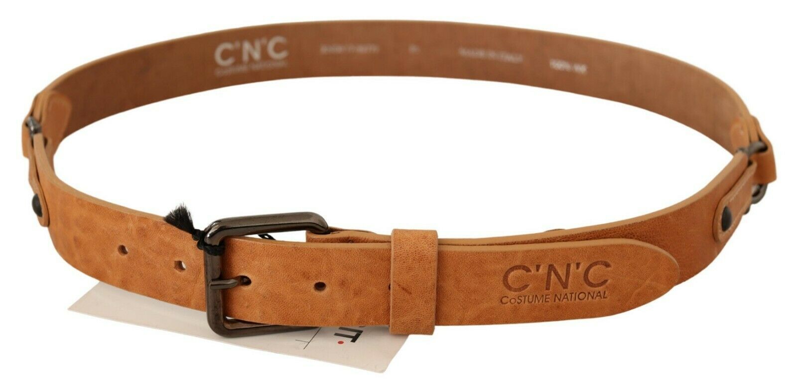 Elegant Light Brown Fashion Belt with Black-Tone Buckle - ventzia