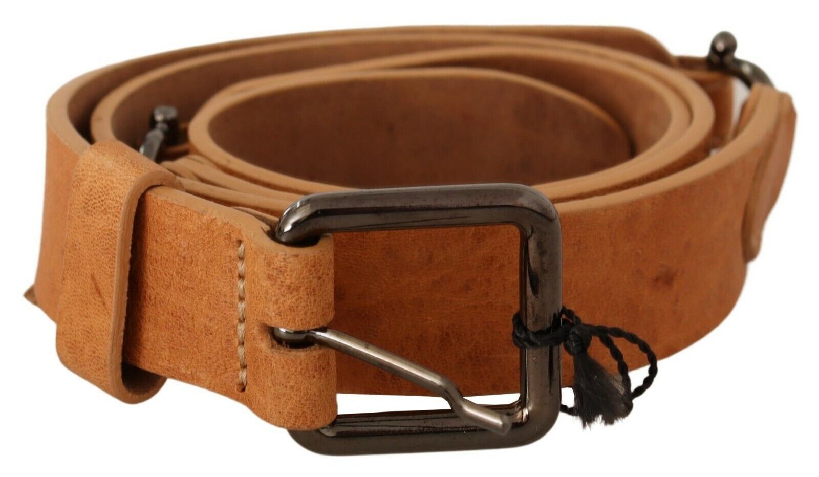 Elegant Light Brown Fashion Belt with Black-Tone Buckle - ventzia