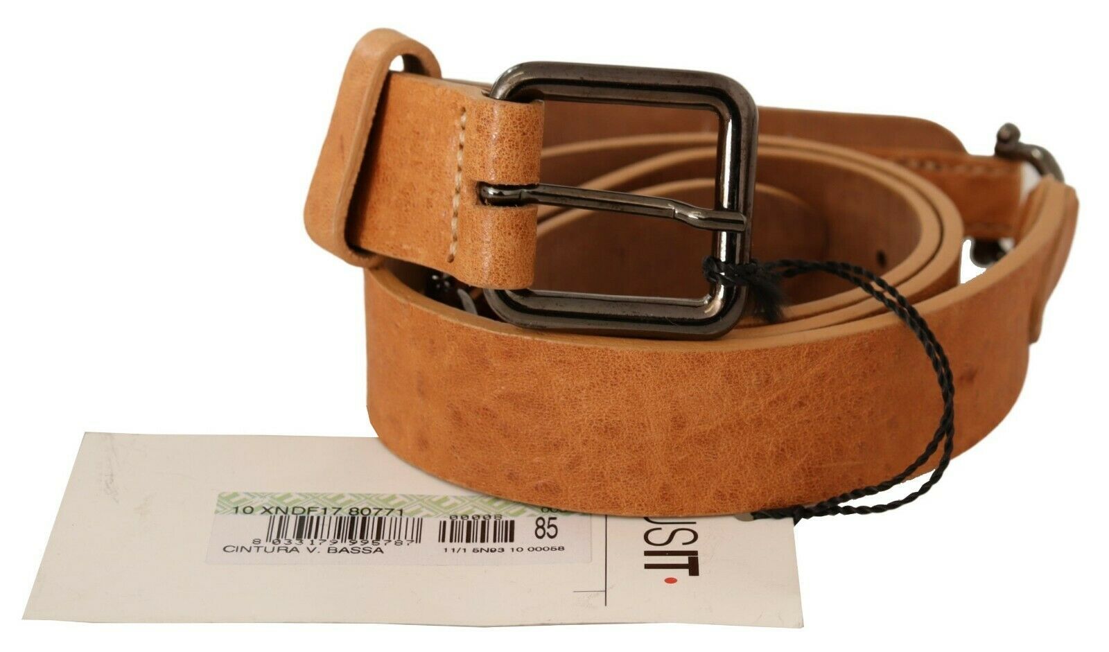 Elegant Light Brown Fashion Belt with Black-Tone Buckle - ventzia