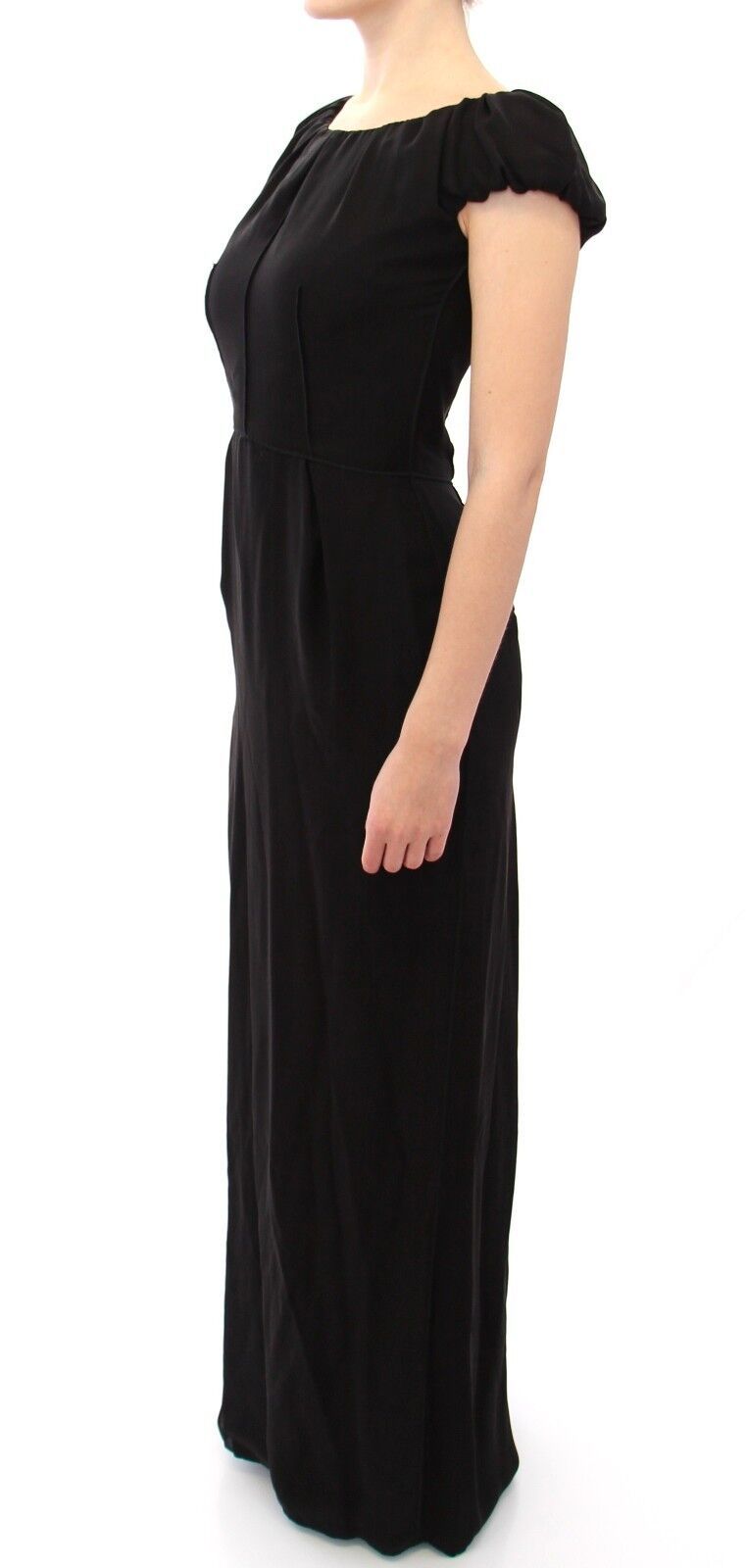Elegant Silk Shortsleeved Evening Gown - ventzia