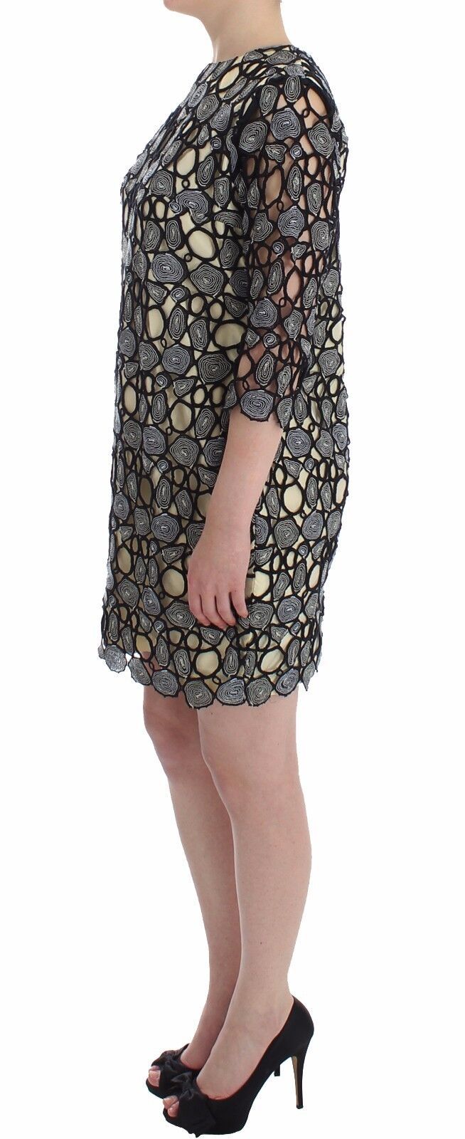 Elegant Multicolor Sheath Dress with Artful Design - ventzia
