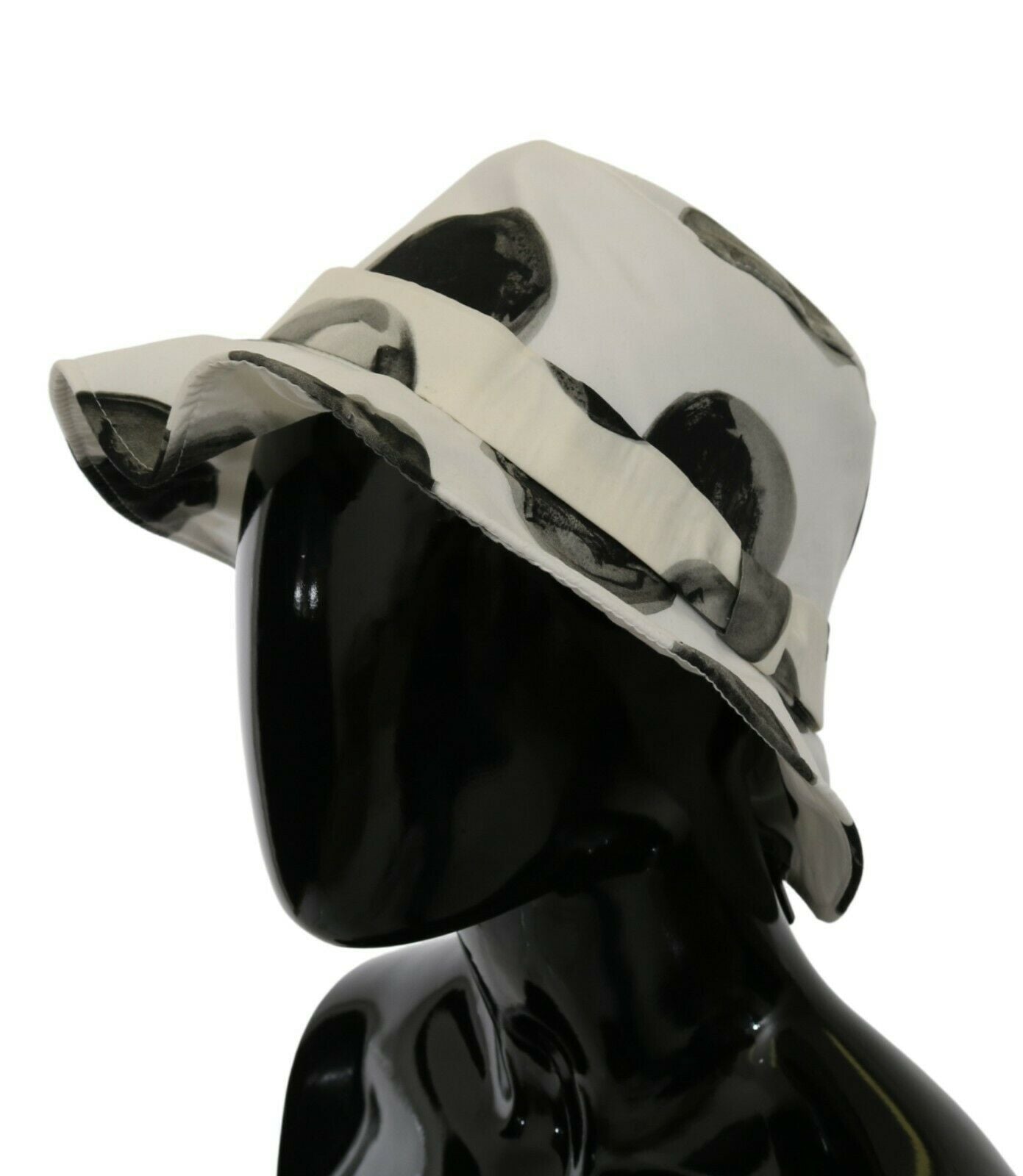 Polka Dot Cotton Bucket Hat - White & Black - ventzia
