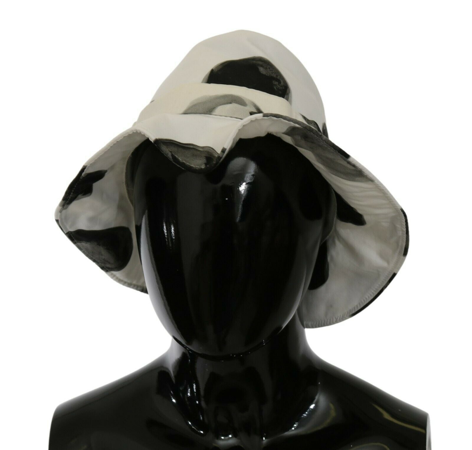 Polka Dot Cotton Bucket Hat - White & Black - ventzia