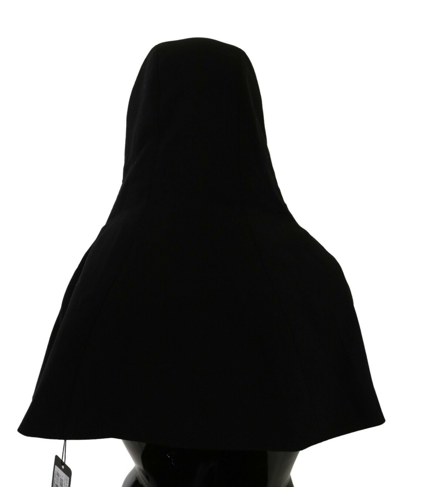 Elegant Black Hooded Scarf Wrap - ventzia
