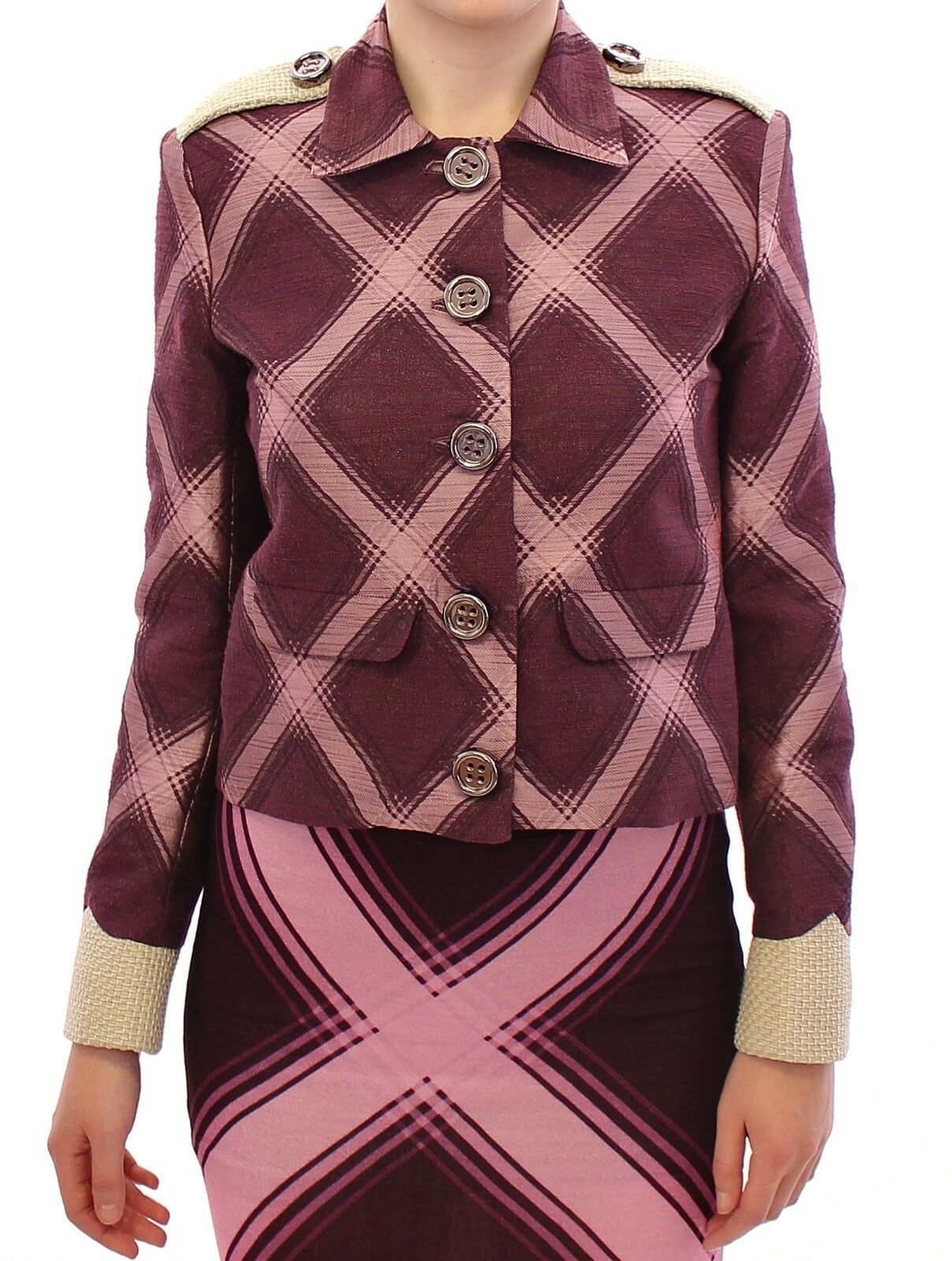 Elegant Multicolor Check Print Jacket - ventzia