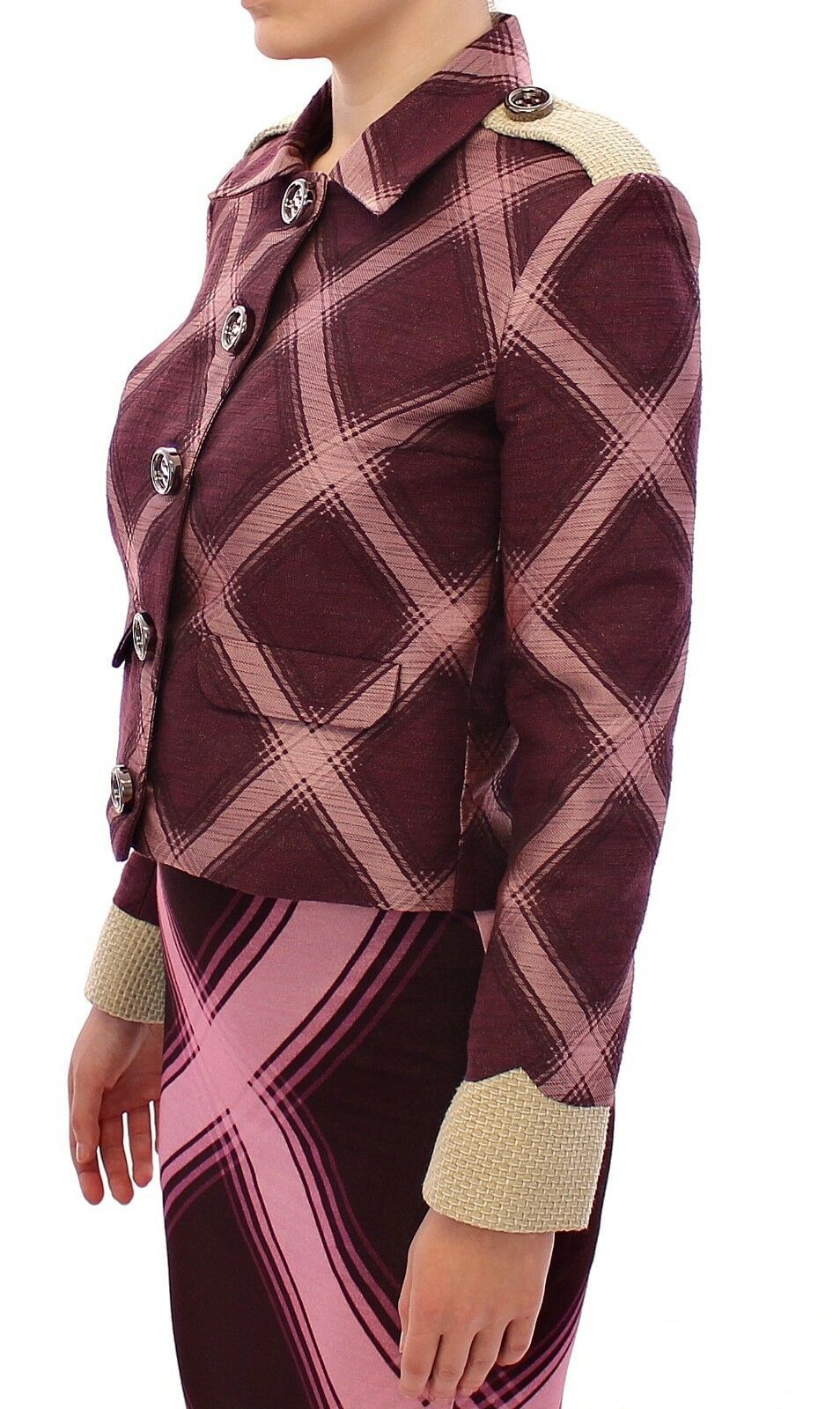 Elegant Multicolor Check Print Jacket - ventzia