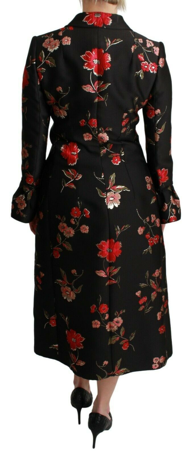 Elegant Floral Embroidered Trench Coat - ventzia