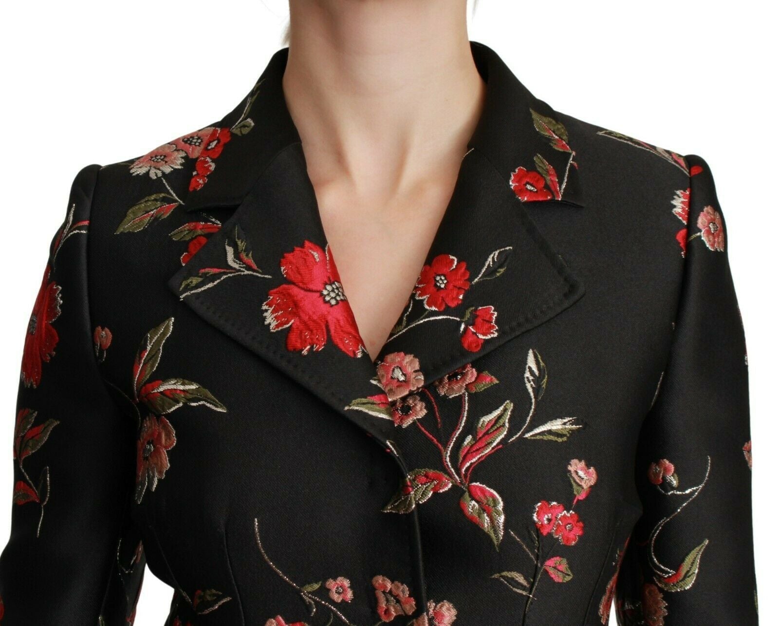 Elegant Floral Embroidered Trench Coat - ventzia