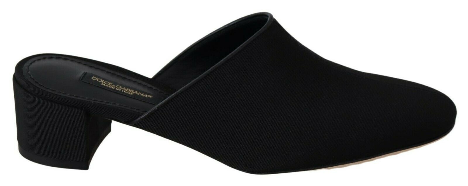 Chic Black Grosgrain Slide Sandals - ventzia