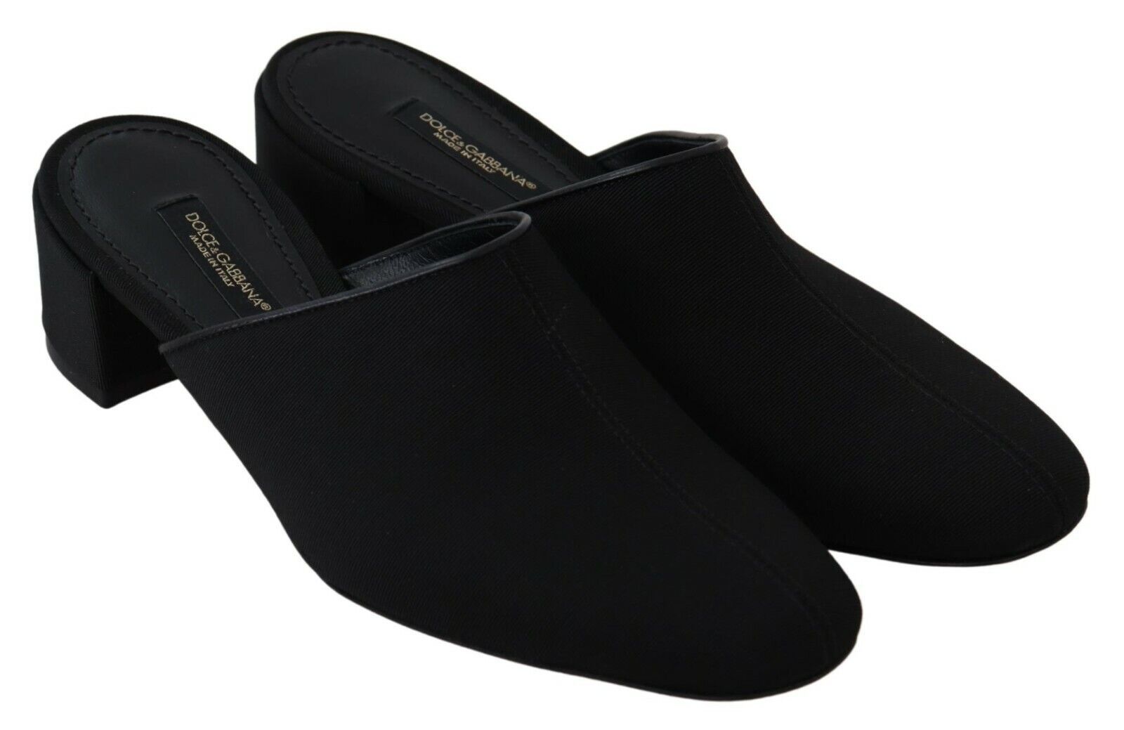 Chic Black Grosgrain Slide Sandals - ventzia
