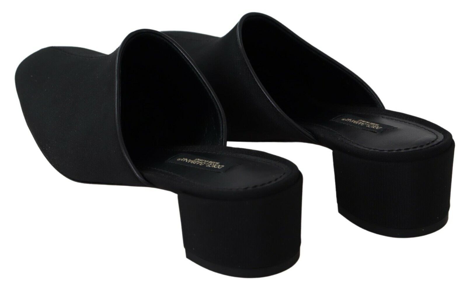 Chic Black Grosgrain Slide Sandals - ventzia