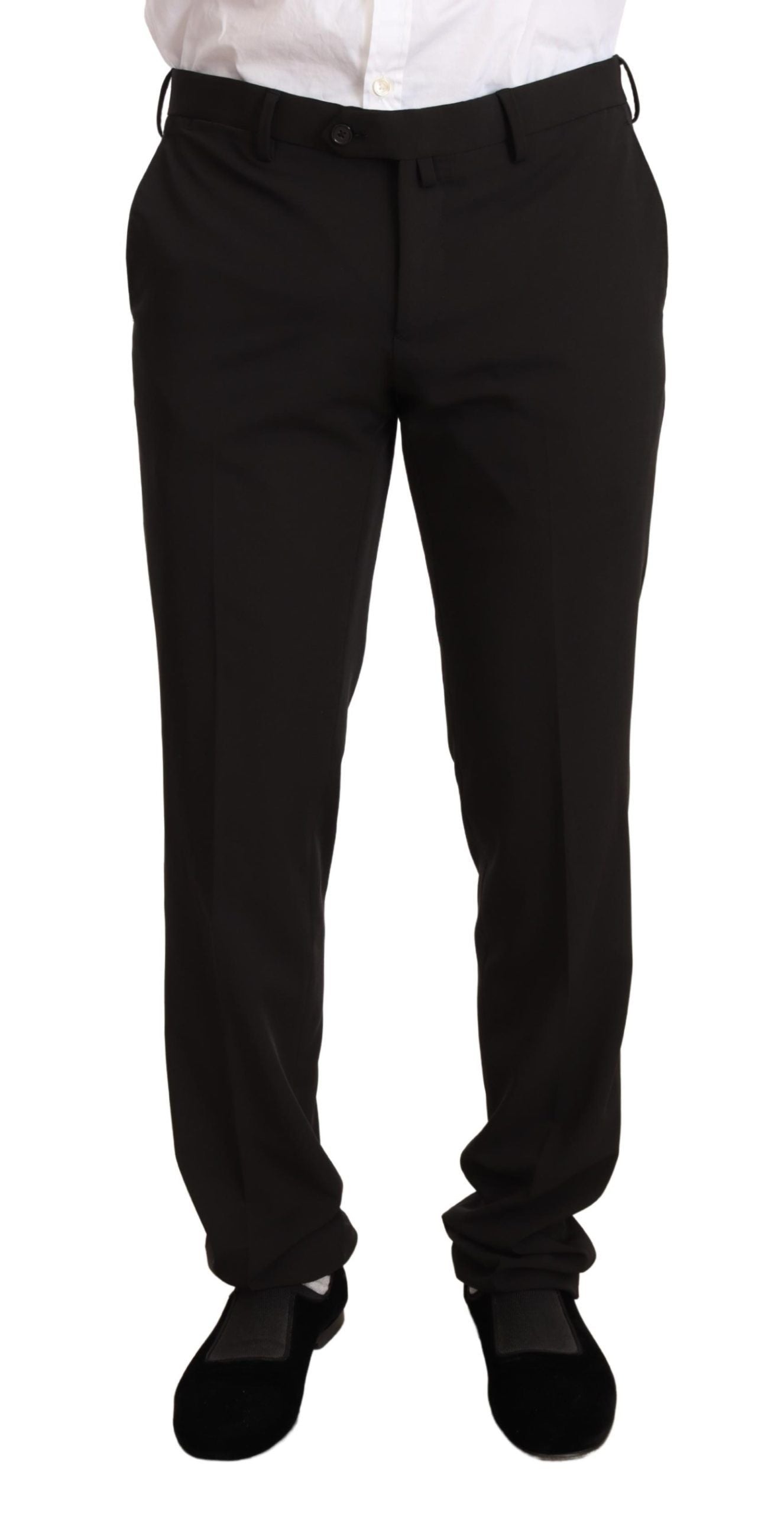 Elegant Black Slim Fit Two-Piece Suit - ventzia