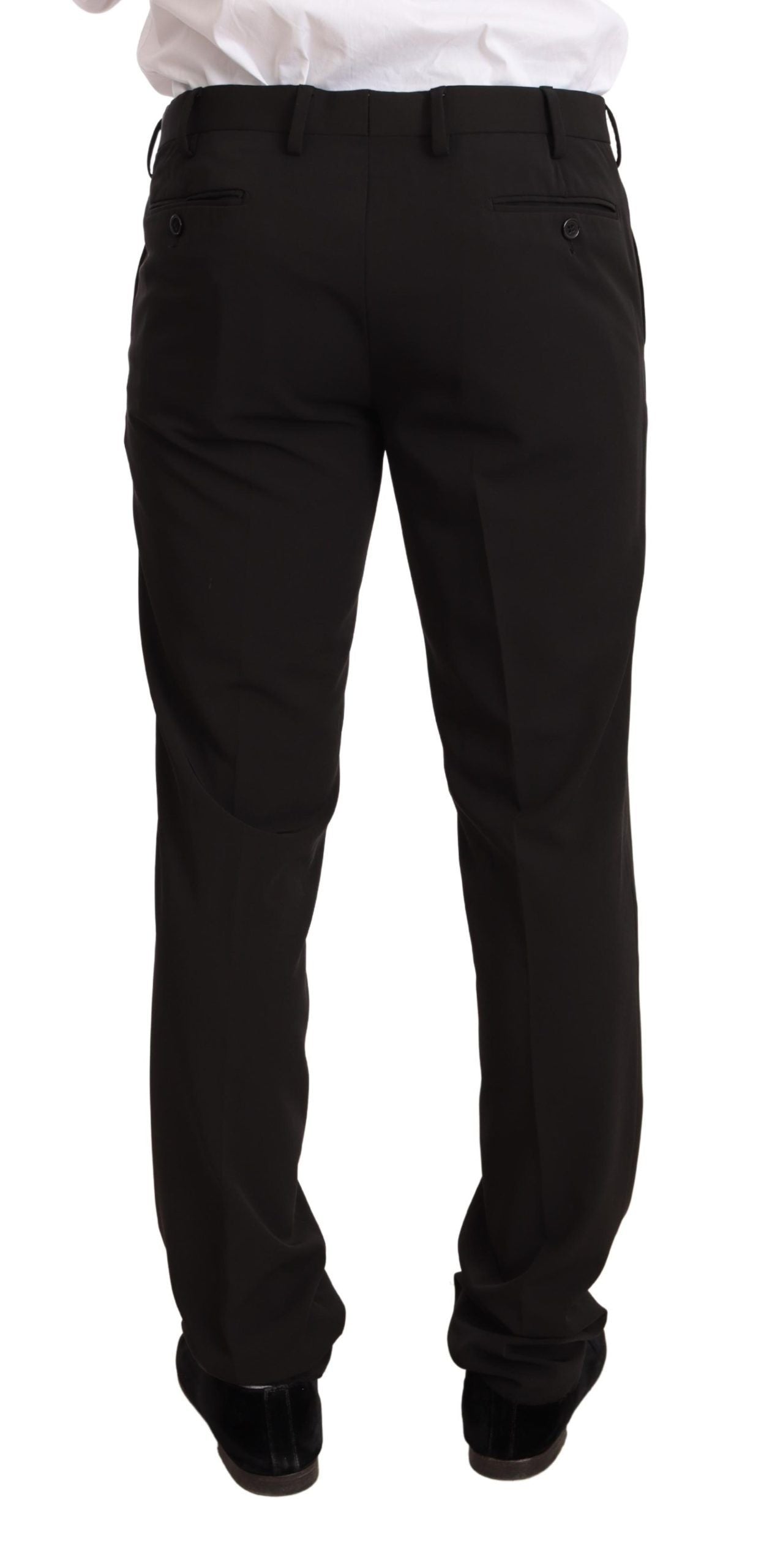 Elegant Black Slim Fit Two-Piece Suit - ventzia