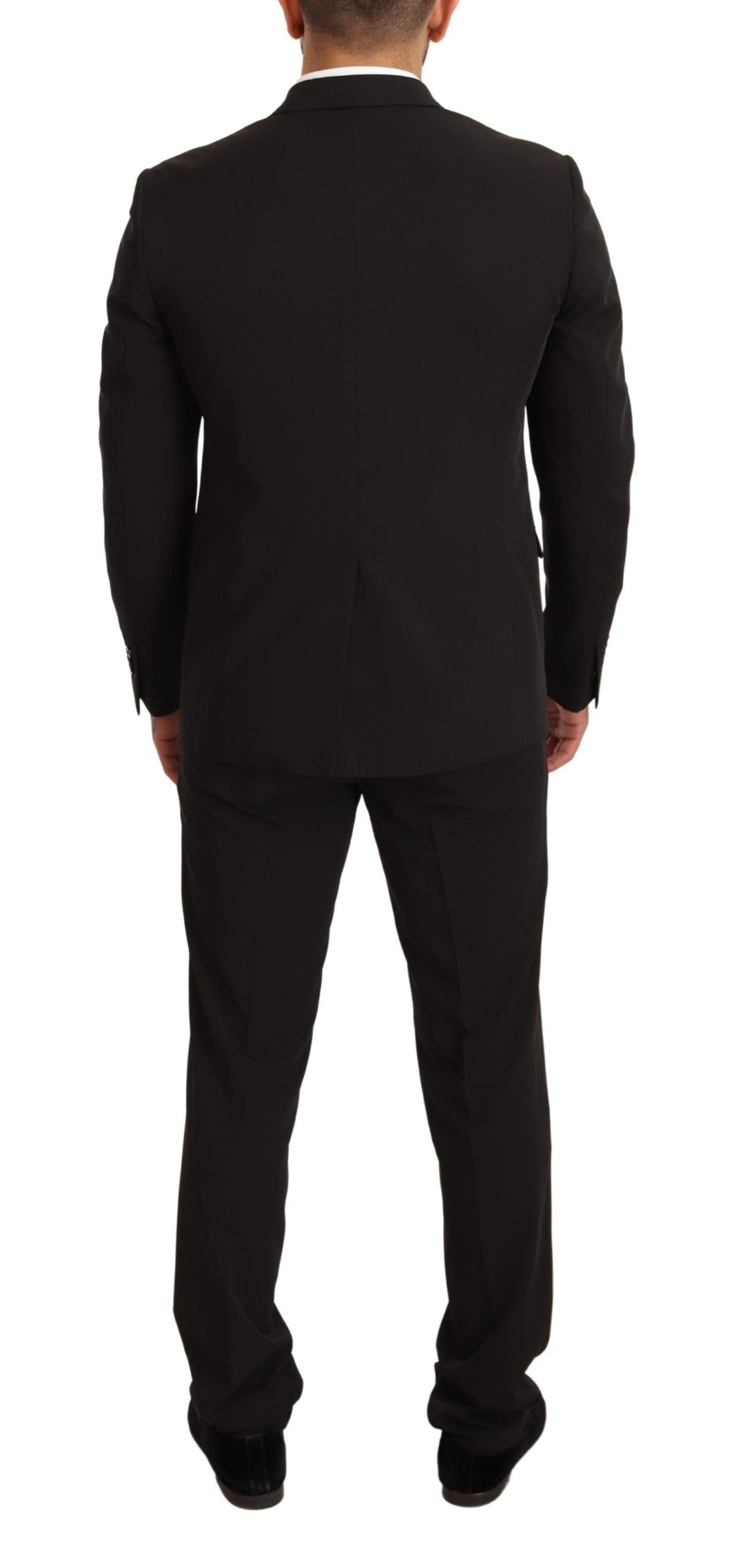 Elegant Black Slim Fit Two-Piece Suit - ventzia