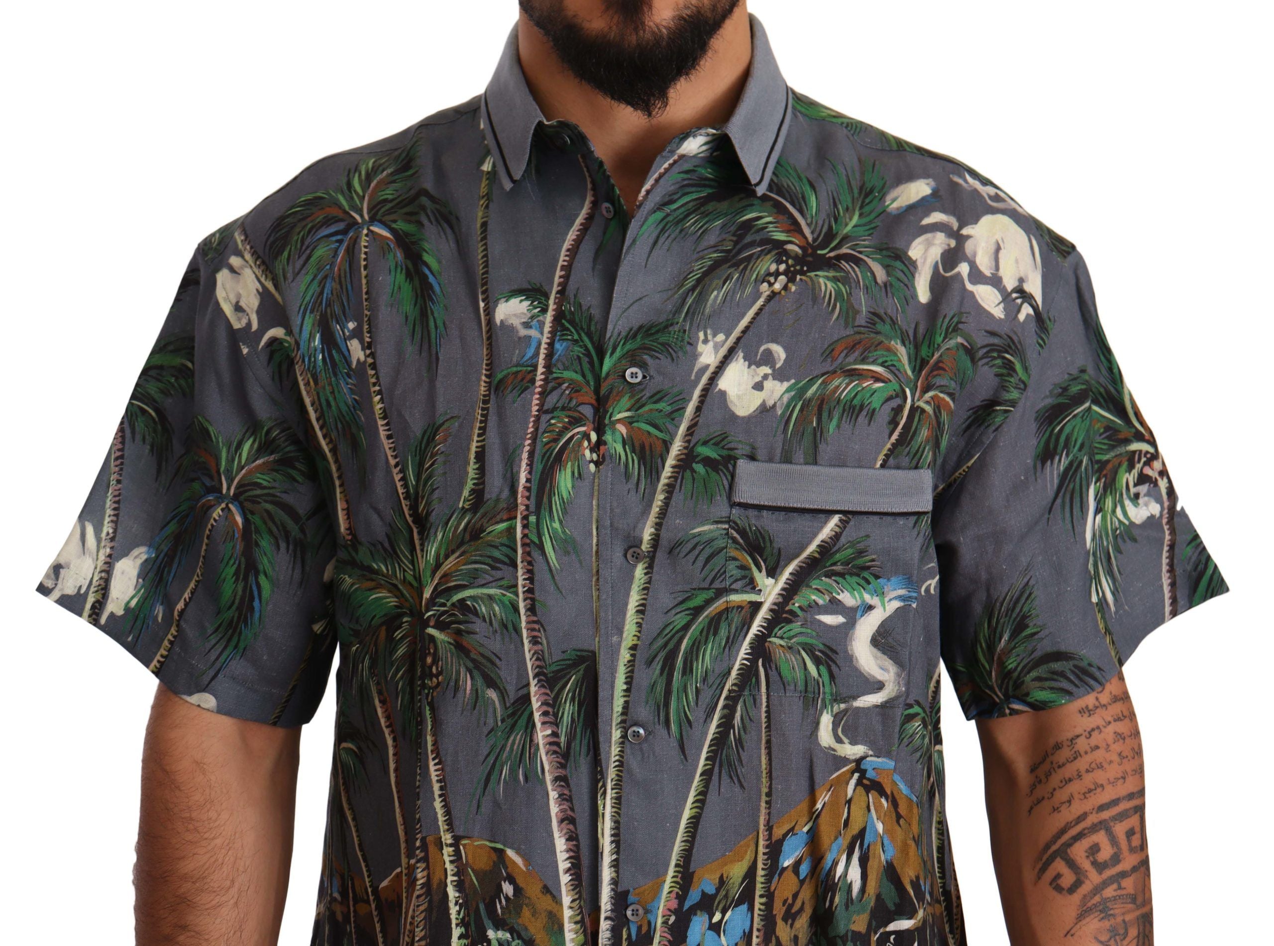 Tropical Elegance Linen Silk Men's Shirt - ventzia