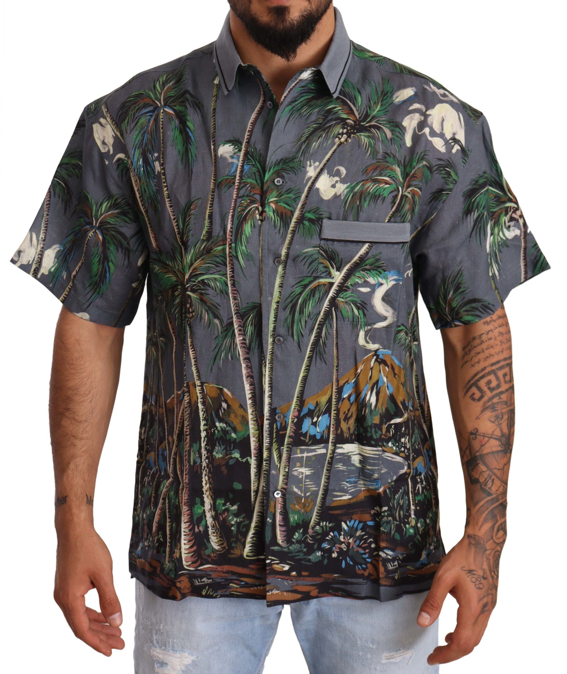 Tropical Elegance Linen Silk Men's Shirt - ventzia