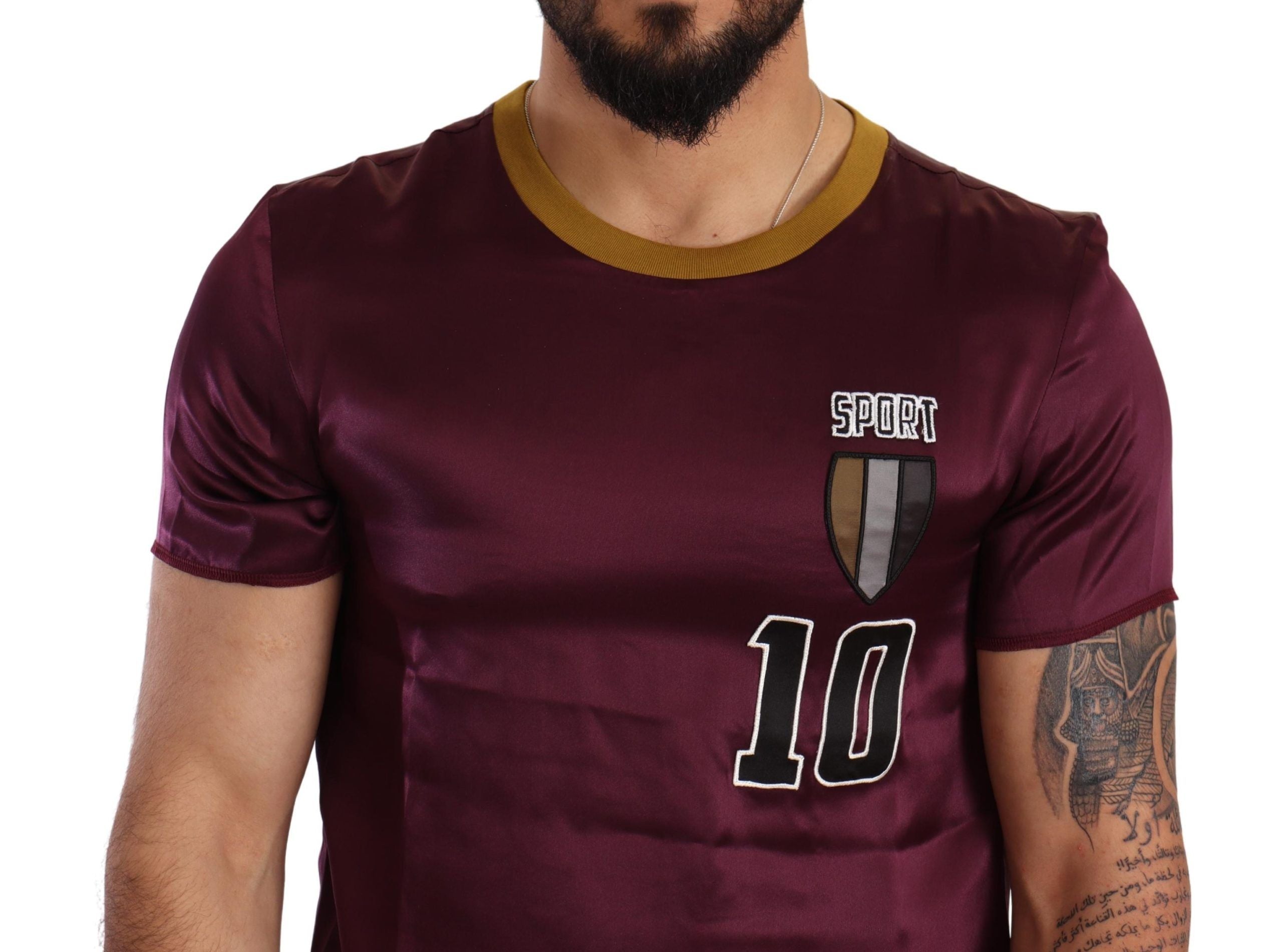 Elegant Purple Silk Short Sleeve T-Shirt - ventzia