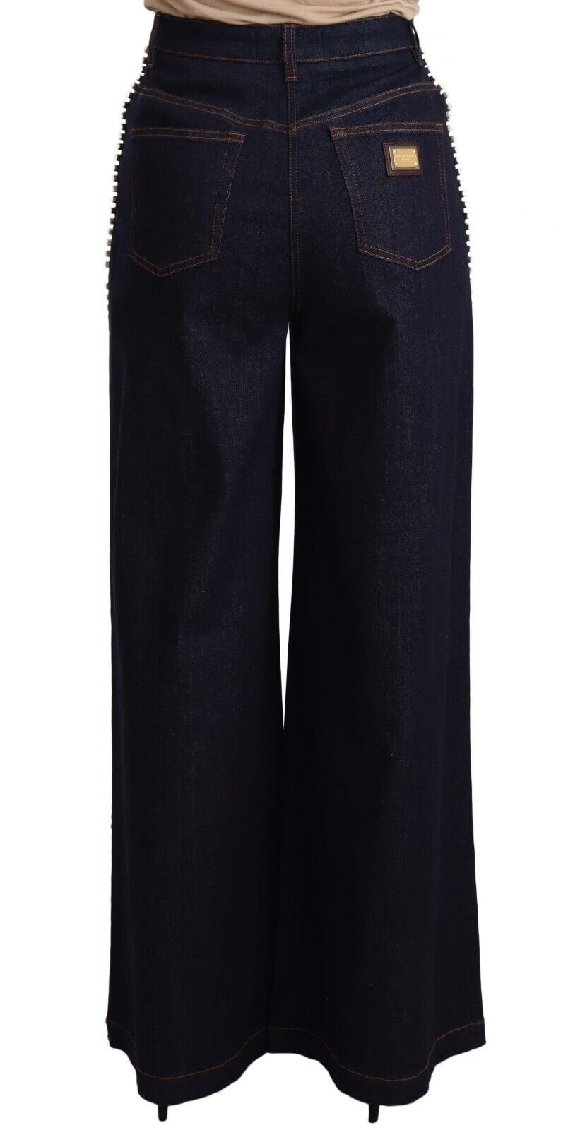 Elegant Dark Blue Flare Denim Jeans - ventzia