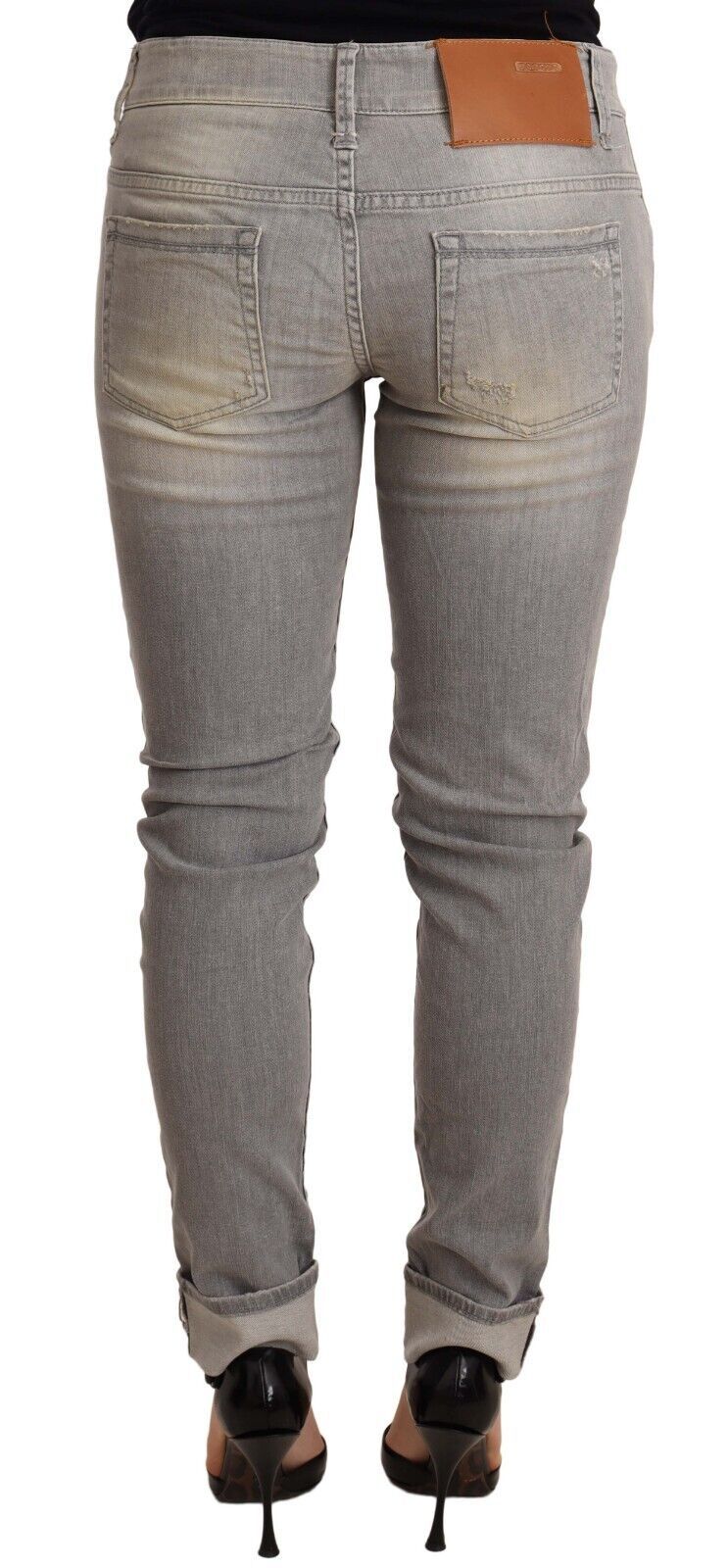 Chic Slim Fit Gray Wash Denim Jeans - ventzia