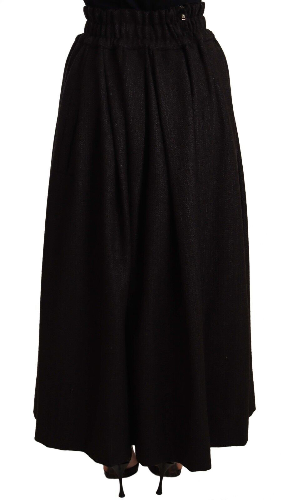 Elegant High Waist Maxi A-line Wool Skirt - ventzia