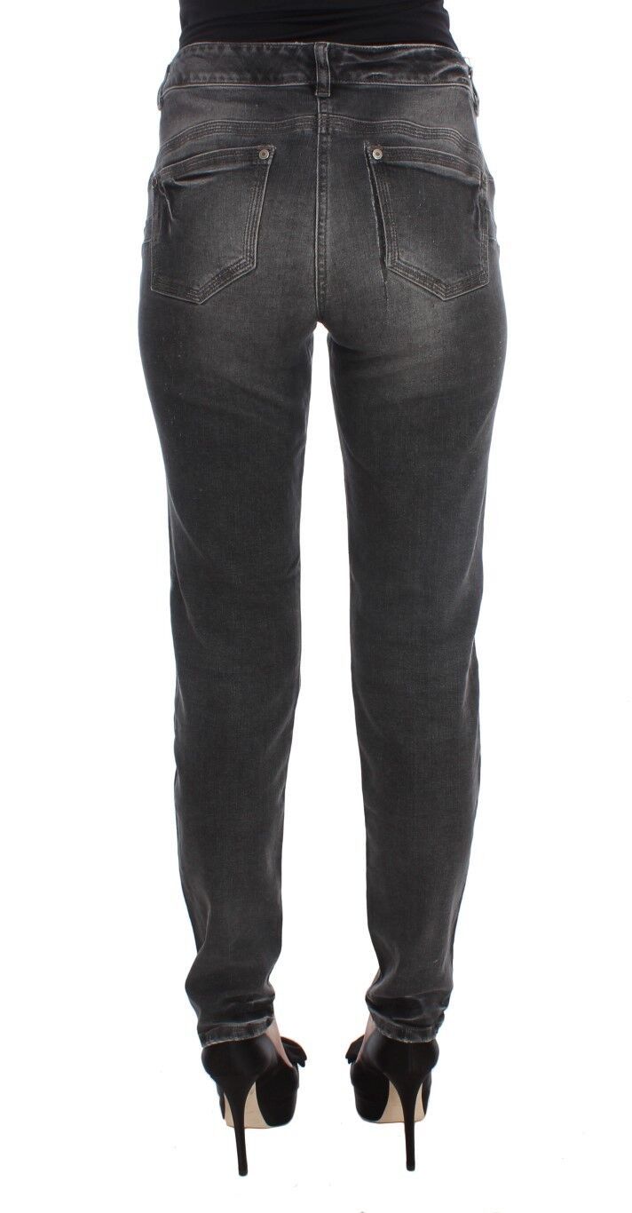 Elegant Gray Regular Fit Jeans - ventzia