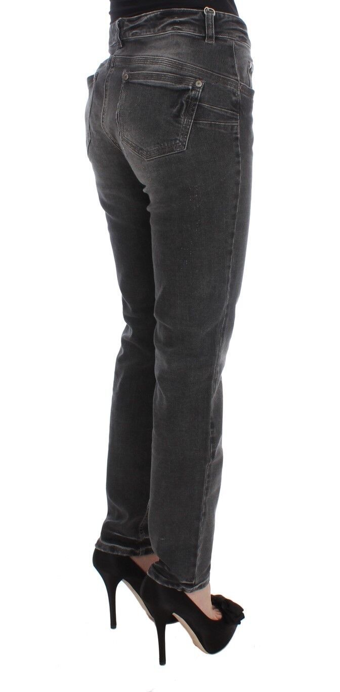 Elegant Gray Regular Fit Jeans - ventzia