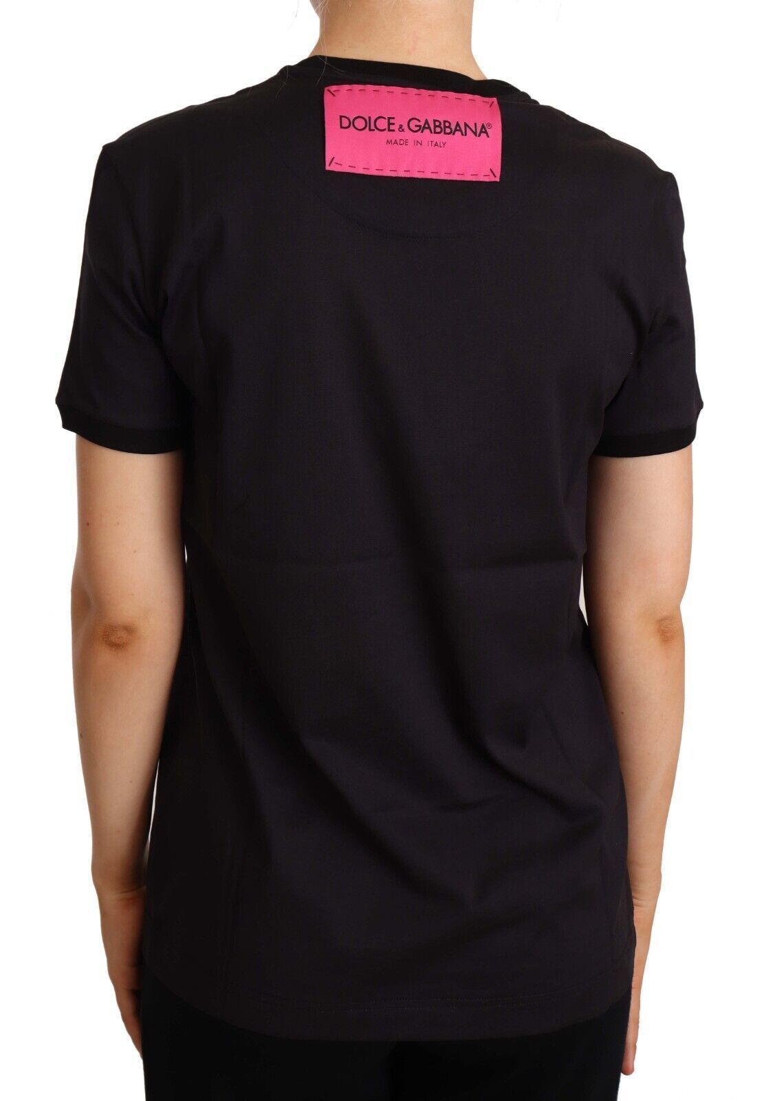 Elegant Black Cotton Logo Tee - ventzia