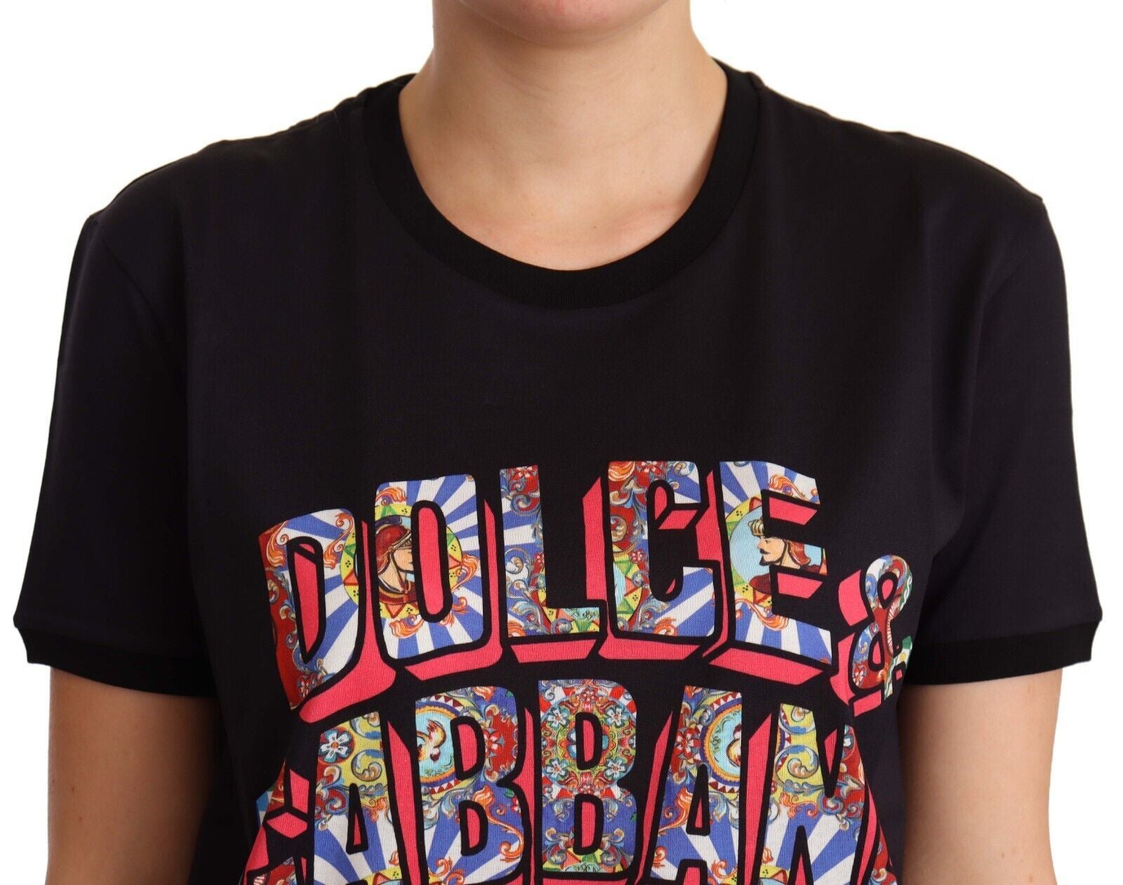 Elegant Black Cotton Logo Tee - ventzia