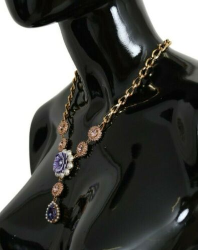Elegant Gold Crystal Floral Charm Necklace - ventzia