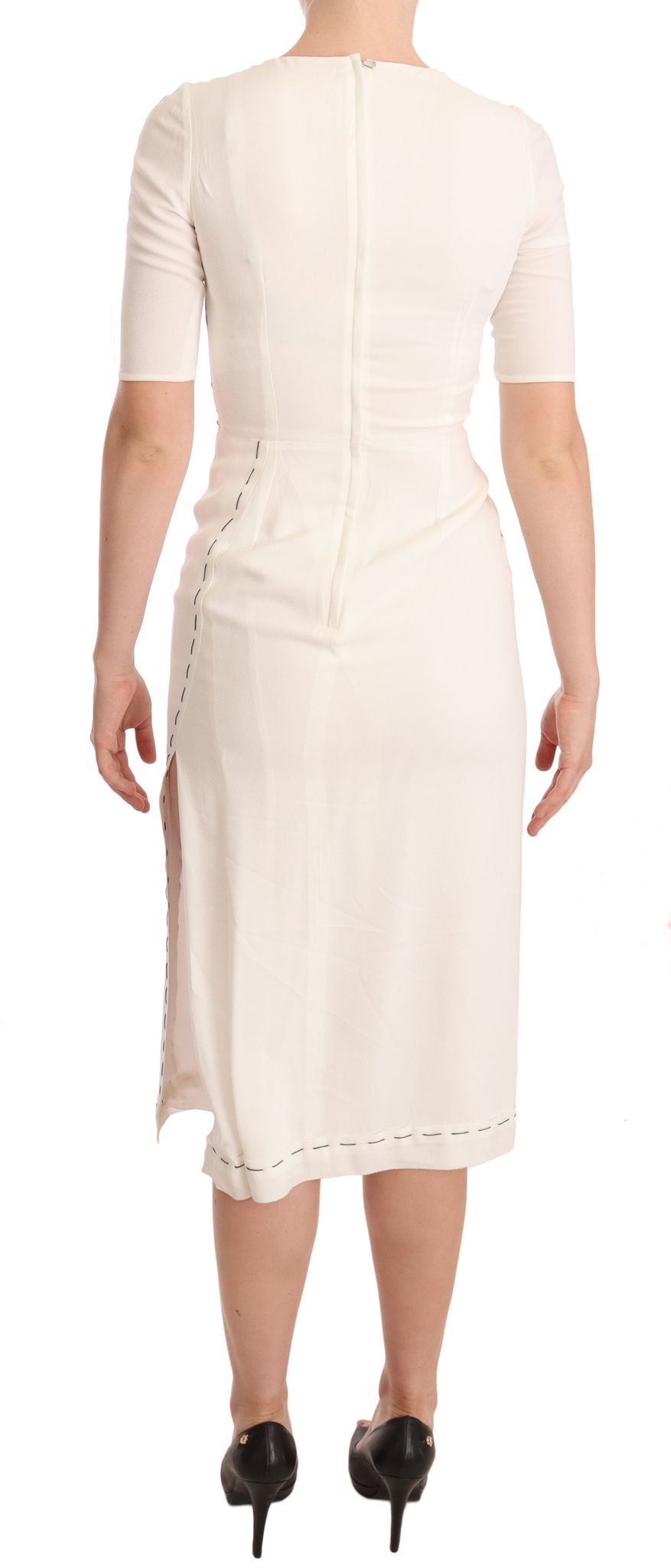 Elegant Floral Midi Bodycon Dress - ventzia