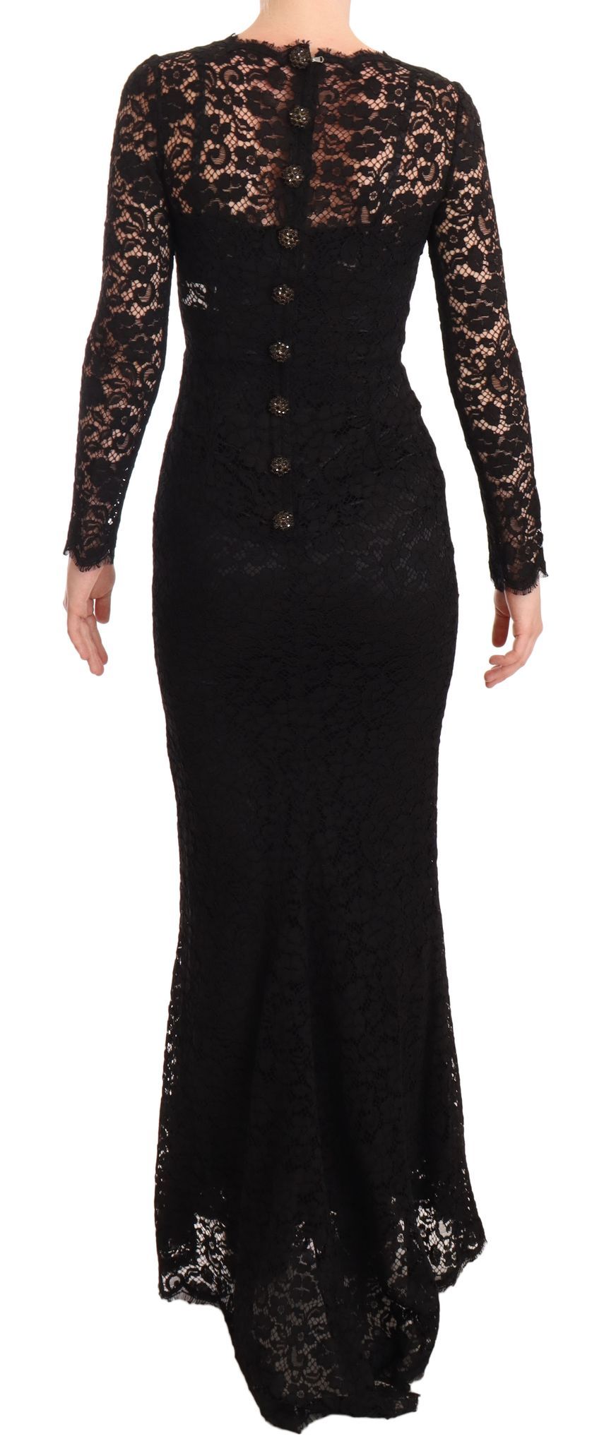 Elegant Laminated Lace Mermaid Dress - ventzia